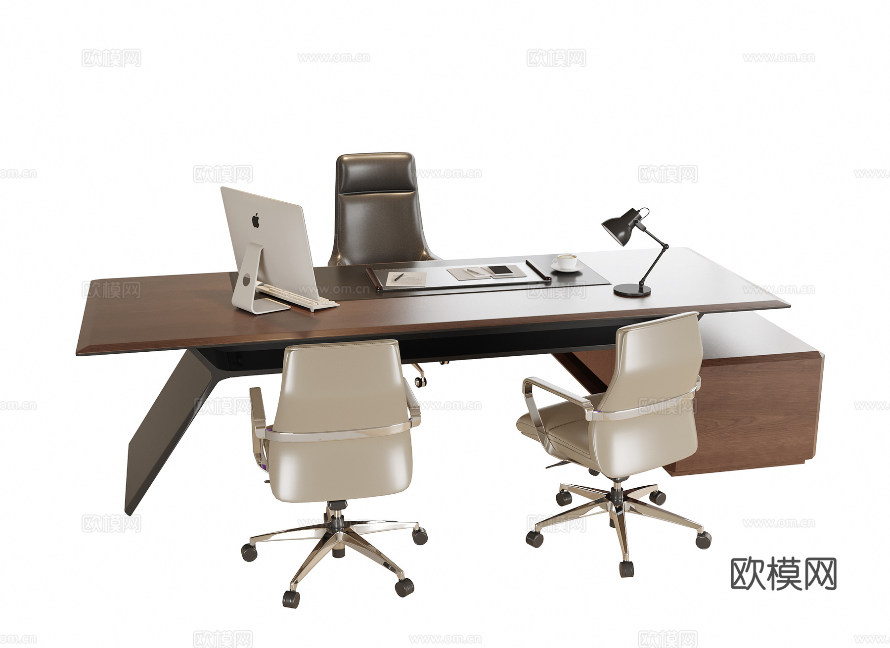 现代办公桌椅 办公椅 班台桌椅su模型