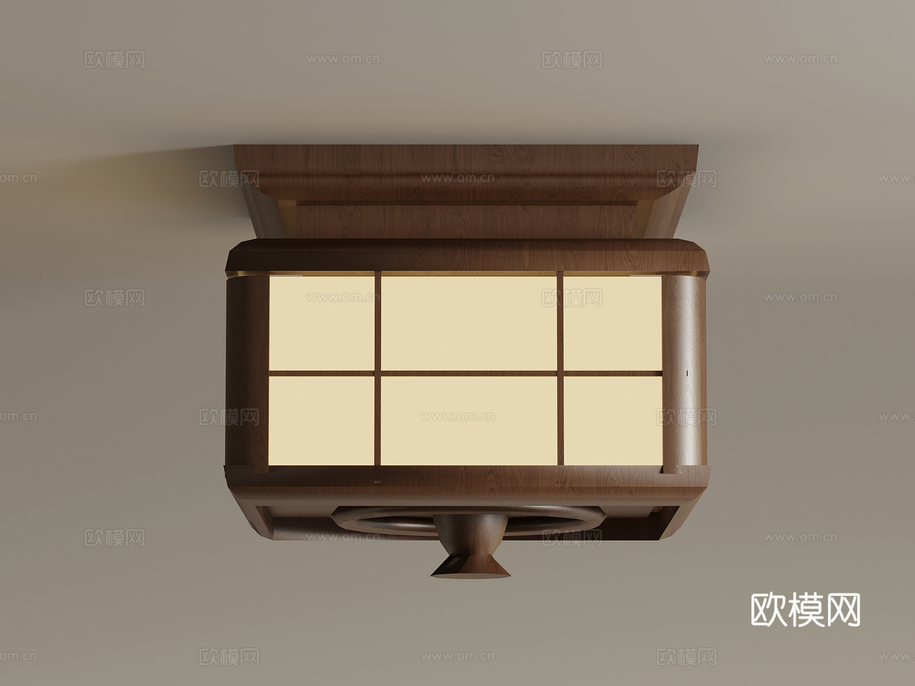 新中式吸顶灯su模型