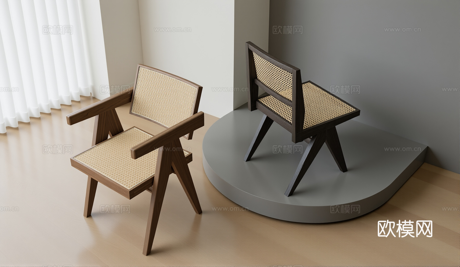 新中式餐椅休闲椅su模型