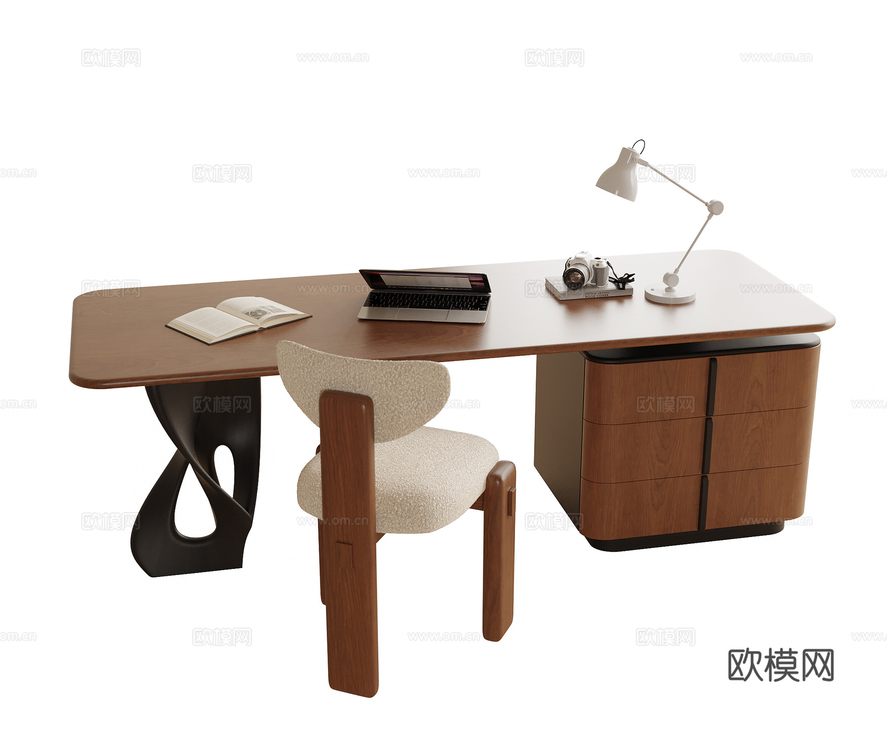 现代书桌椅 书桌 书椅su模型