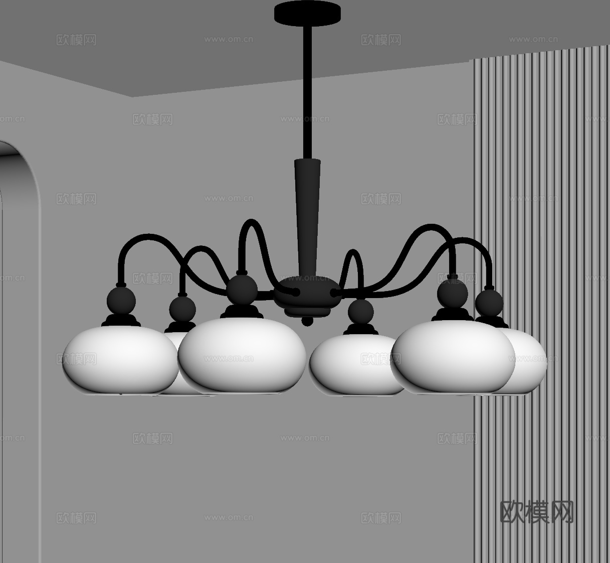 现代吊灯 多头吊灯su模型