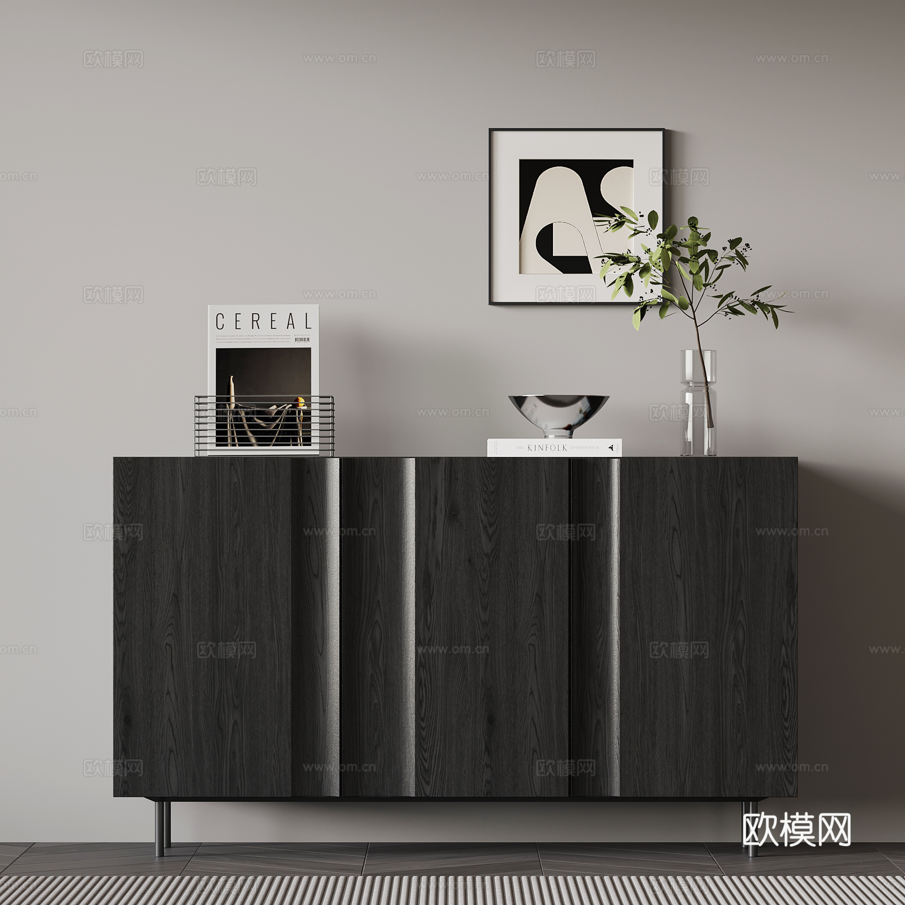 现代意式玄关柜 边柜su模型