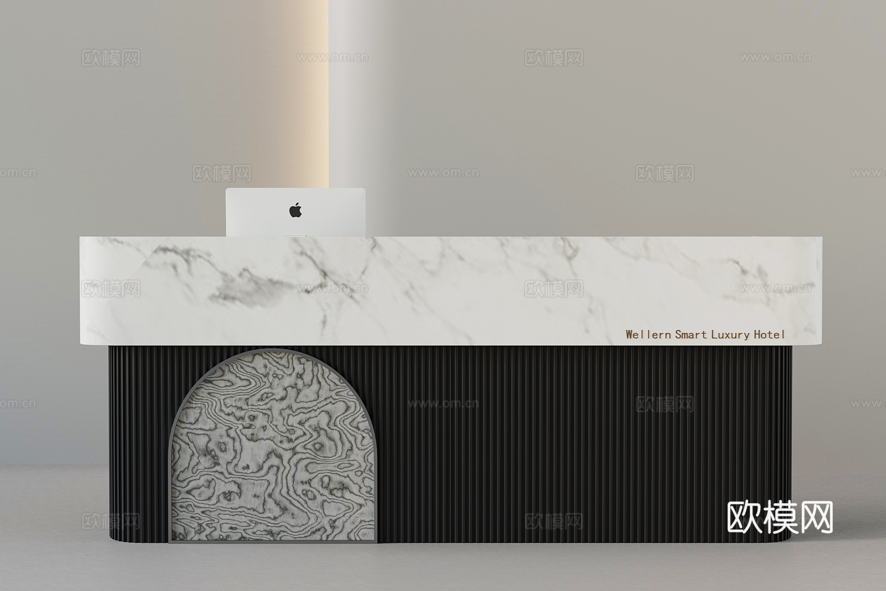 现代意式前台 接待台 招待台su模型