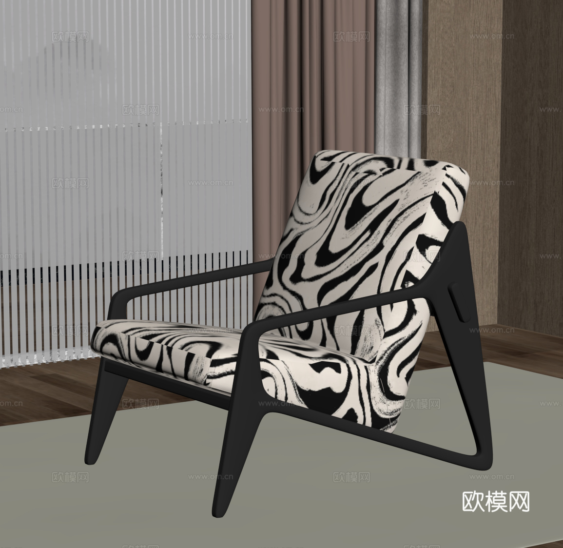 现代意式休闲椅su模型