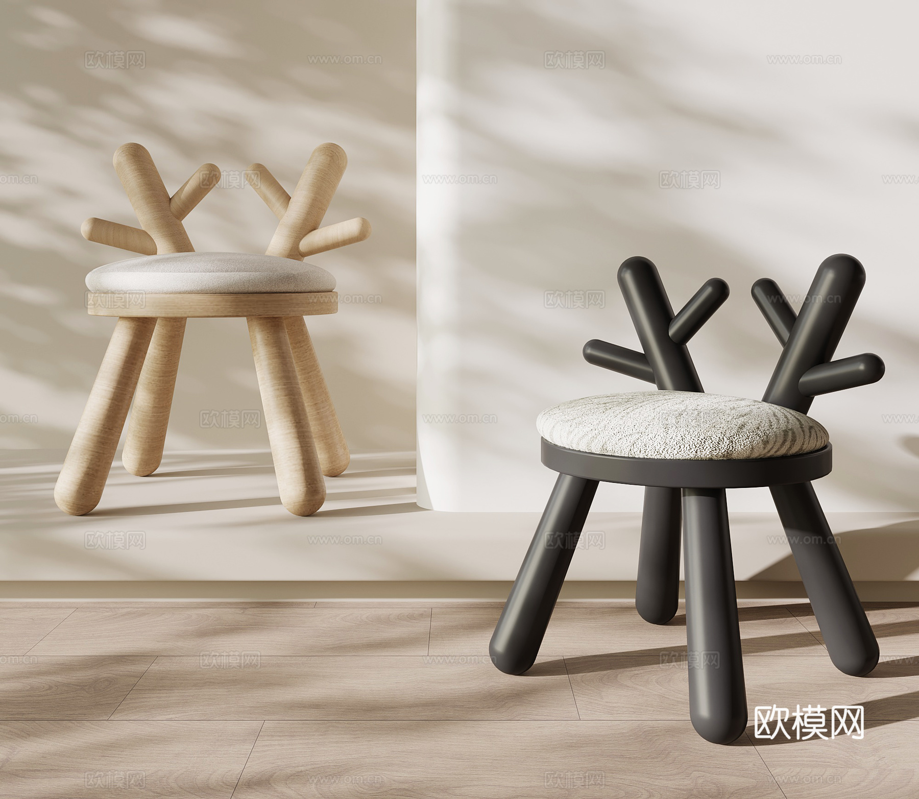 现代儿童椅su模型