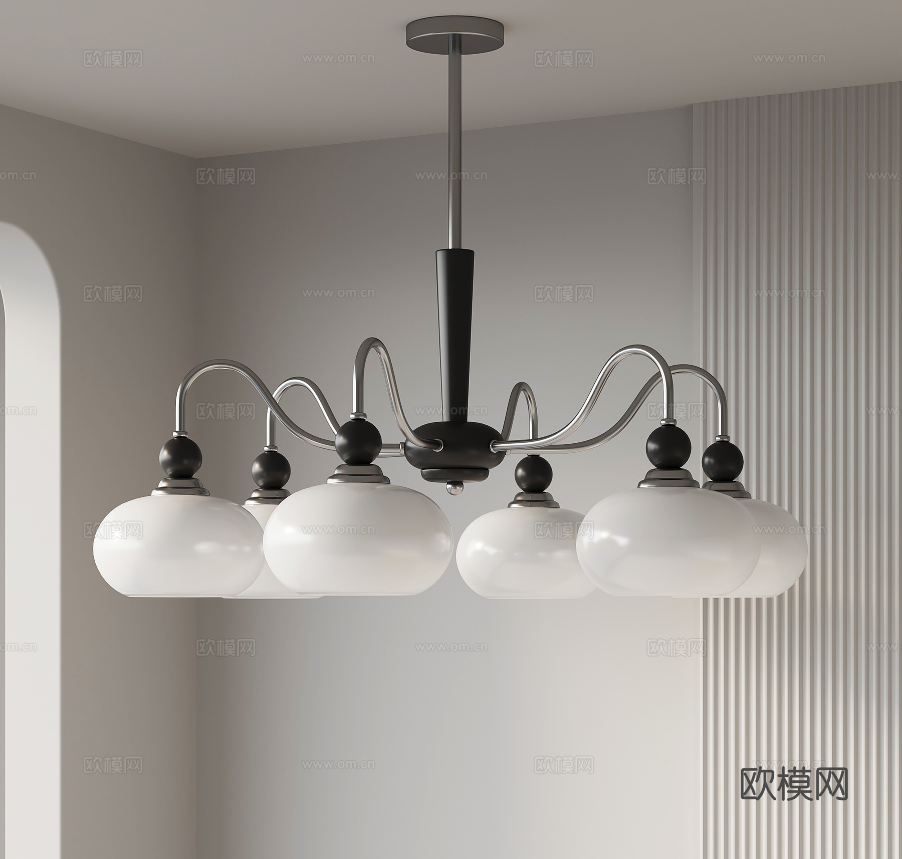 现代吊灯 多头吊灯su模型