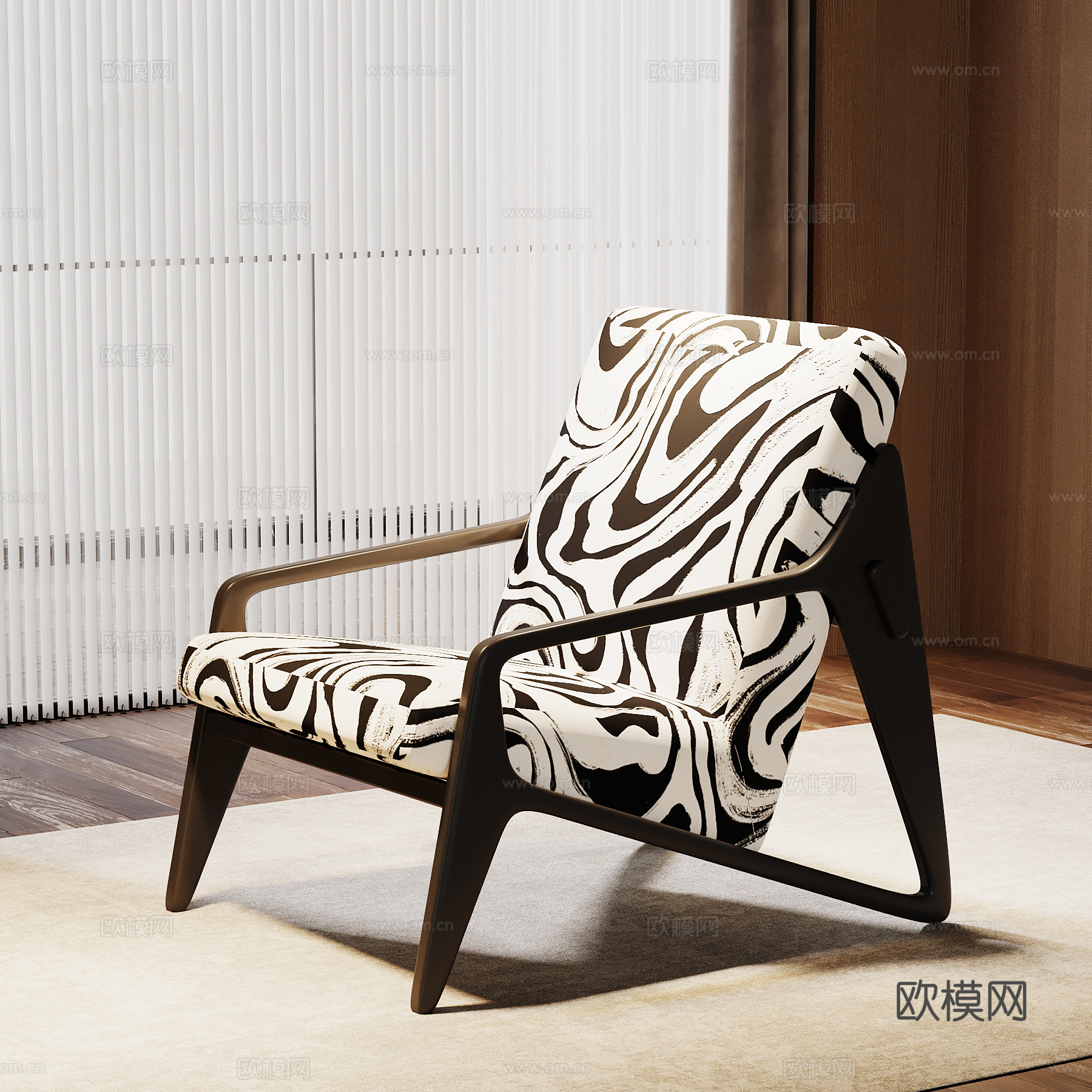 现代意式休闲椅su模型