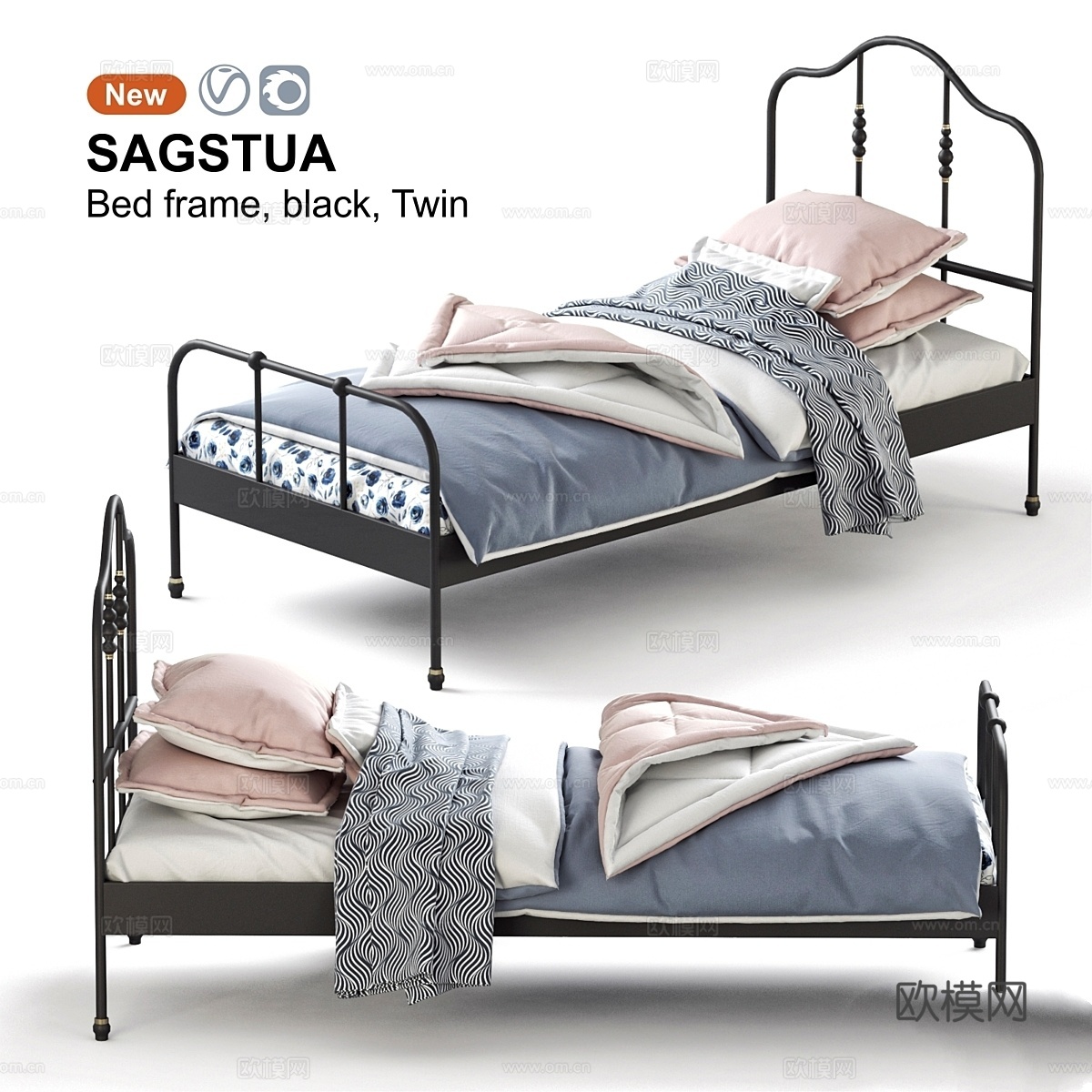 宜家萨格斯图亚床3d模型下载