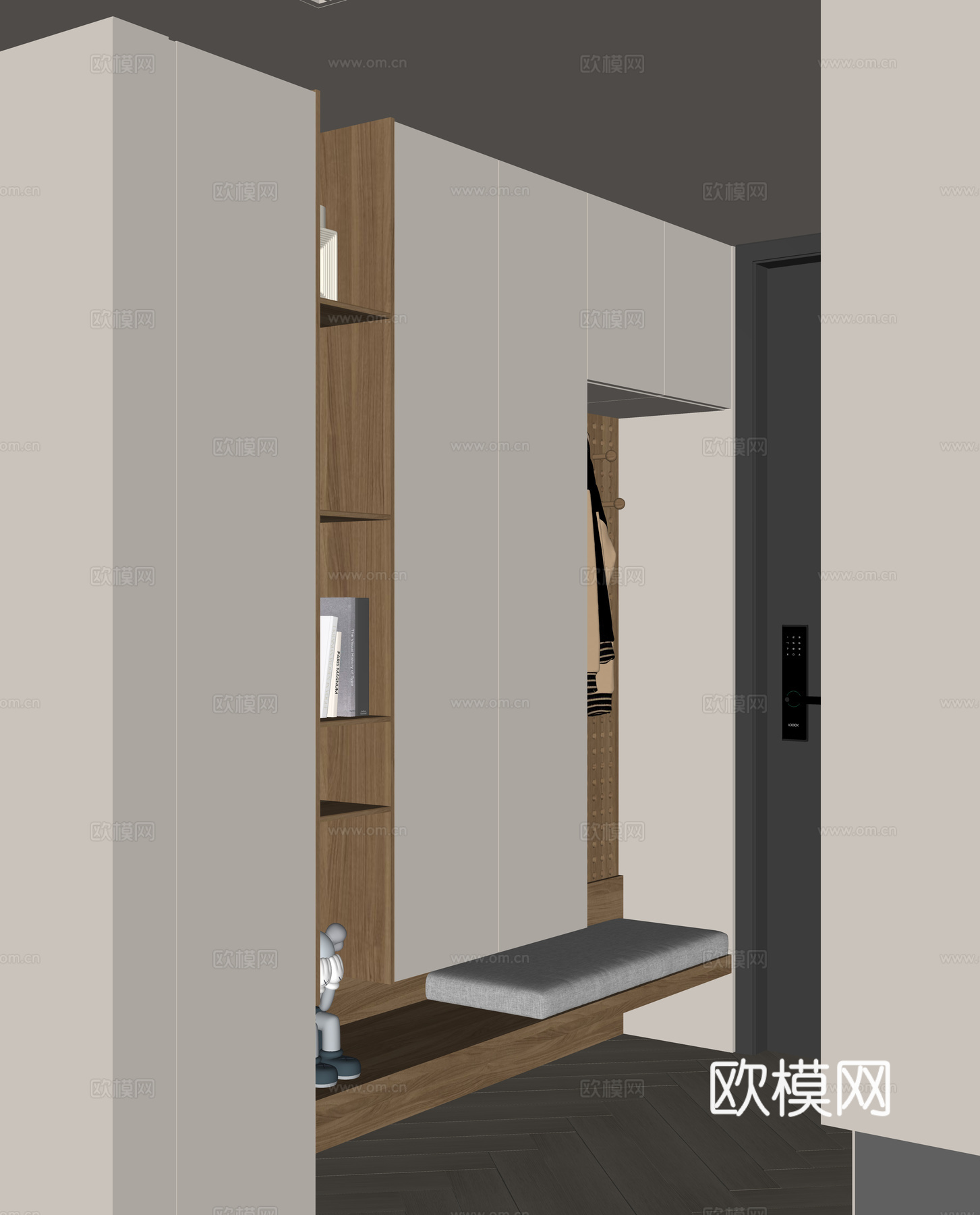 现代入户鞋柜su模型