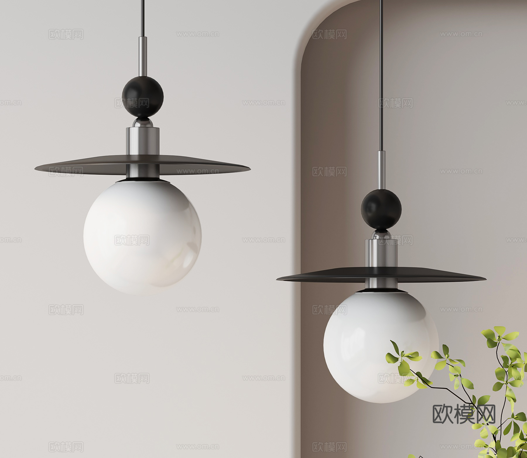 现代意式吊灯 小吊灯su模型