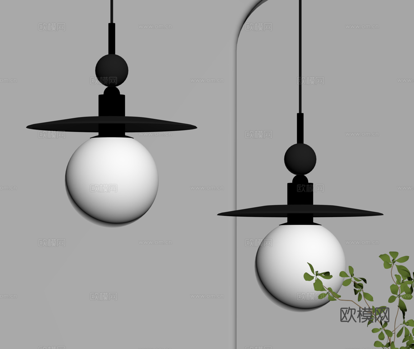 现代意式吊灯 小吊灯su模型