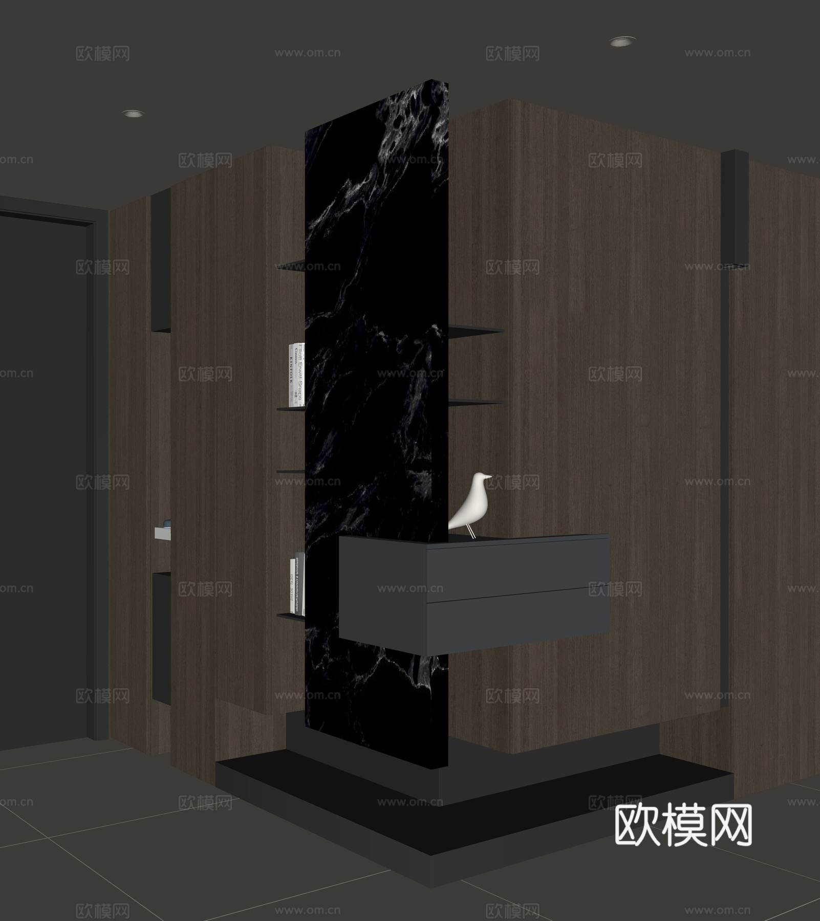 现代入户转角鞋柜su模型