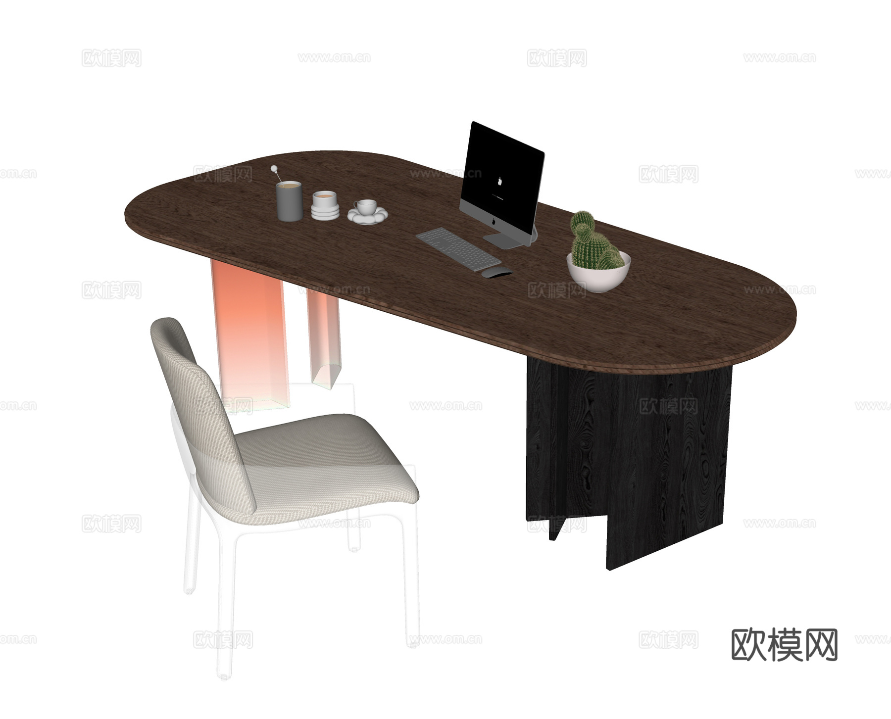 现代书桌椅 书桌 书椅su模型