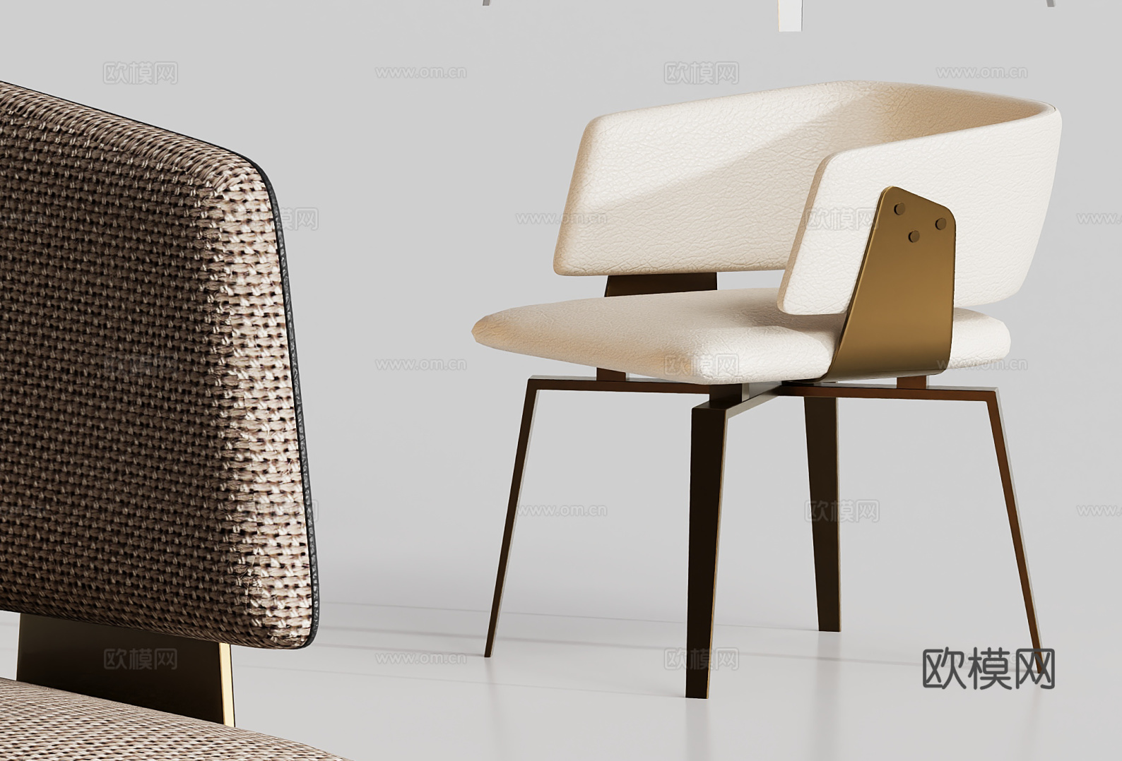 现代餐椅单椅 扶手椅su模型