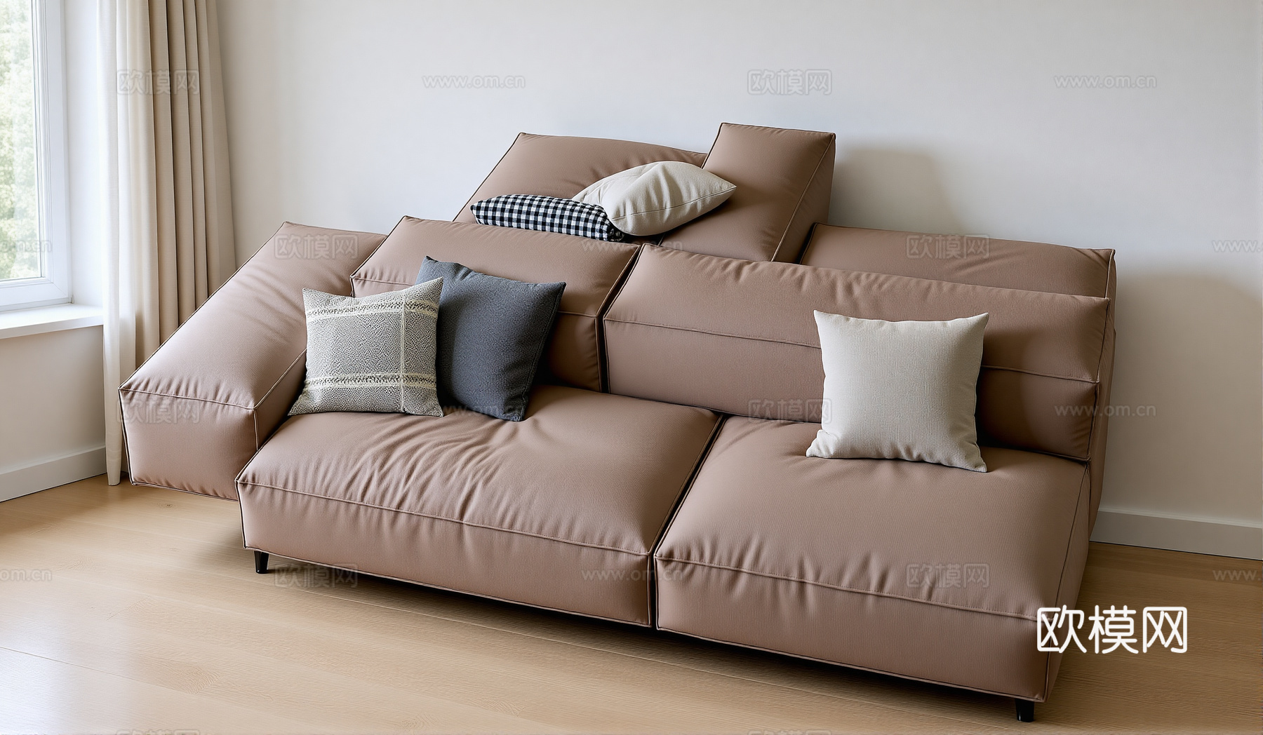 现代沙发 多人沙发 布艺沙发 客厅沙发su模型su模型