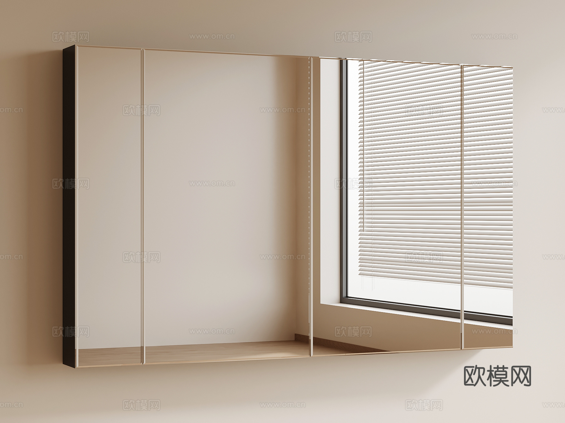 现代浴室镜su模型