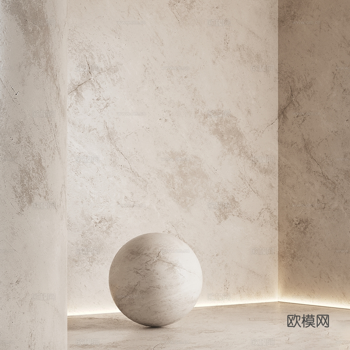 现代侘寂装饰涂料 艺术漆3d模型下载（渲染图2）