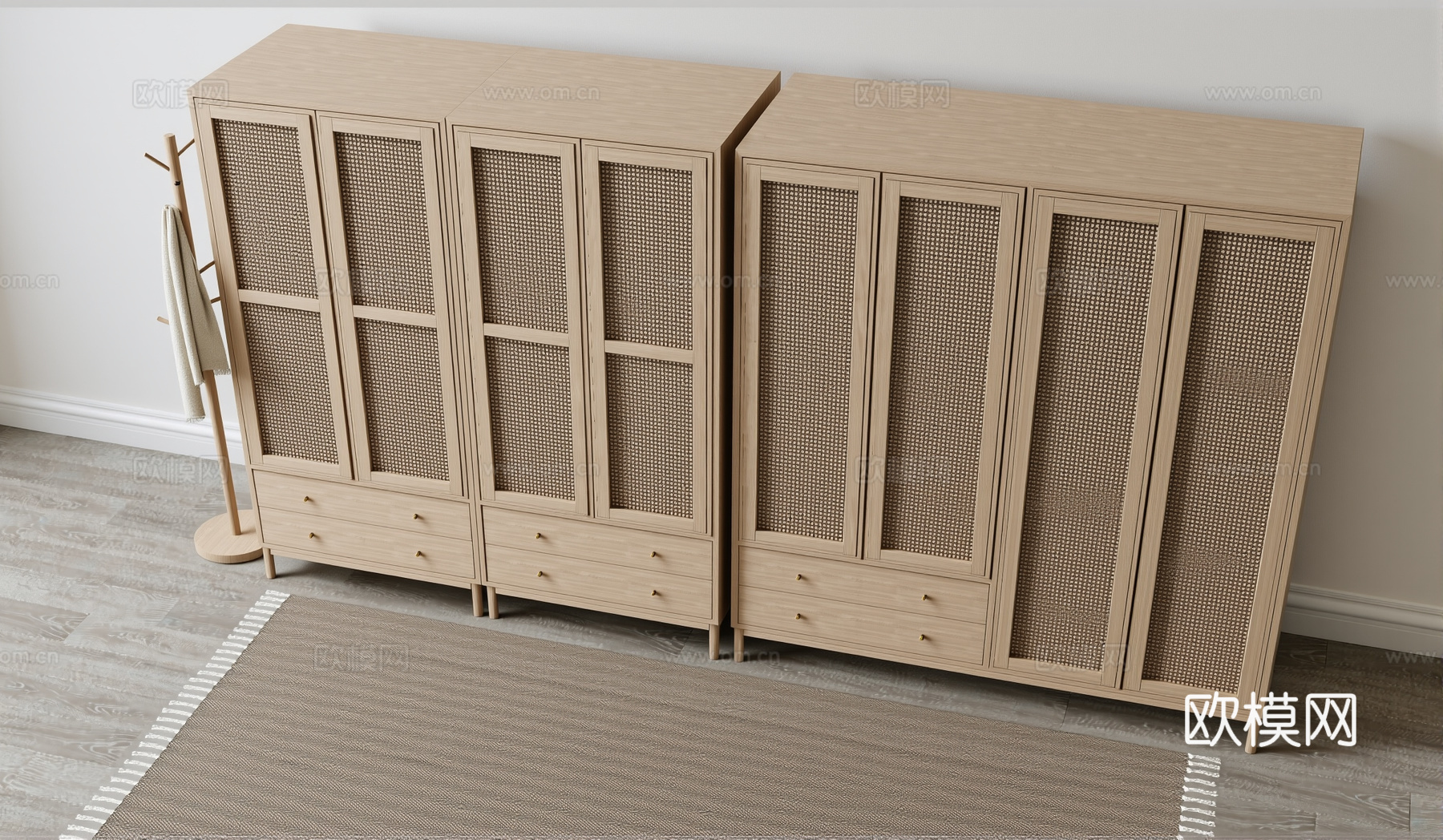 侘寂北欧衣柜su模型