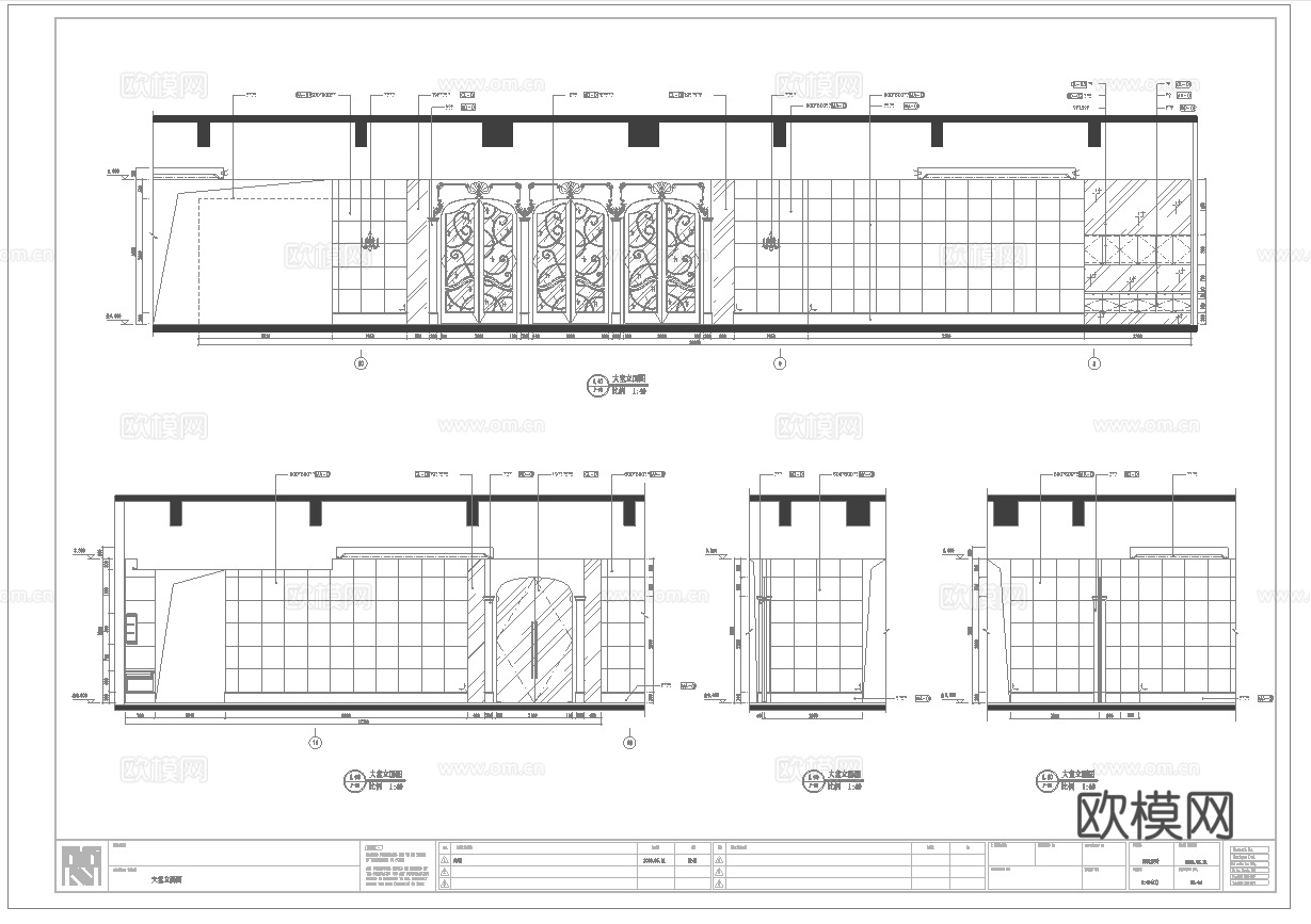 酒楼中餐厅 最新全套施工图合集cad施工图