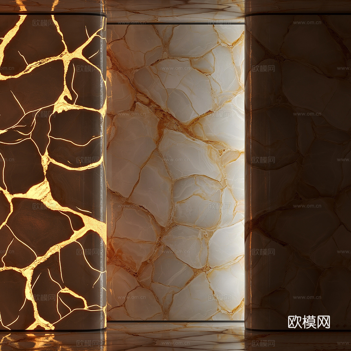 现代轻奢发光玛瑙石纹理3d模型下载（渲染图2）