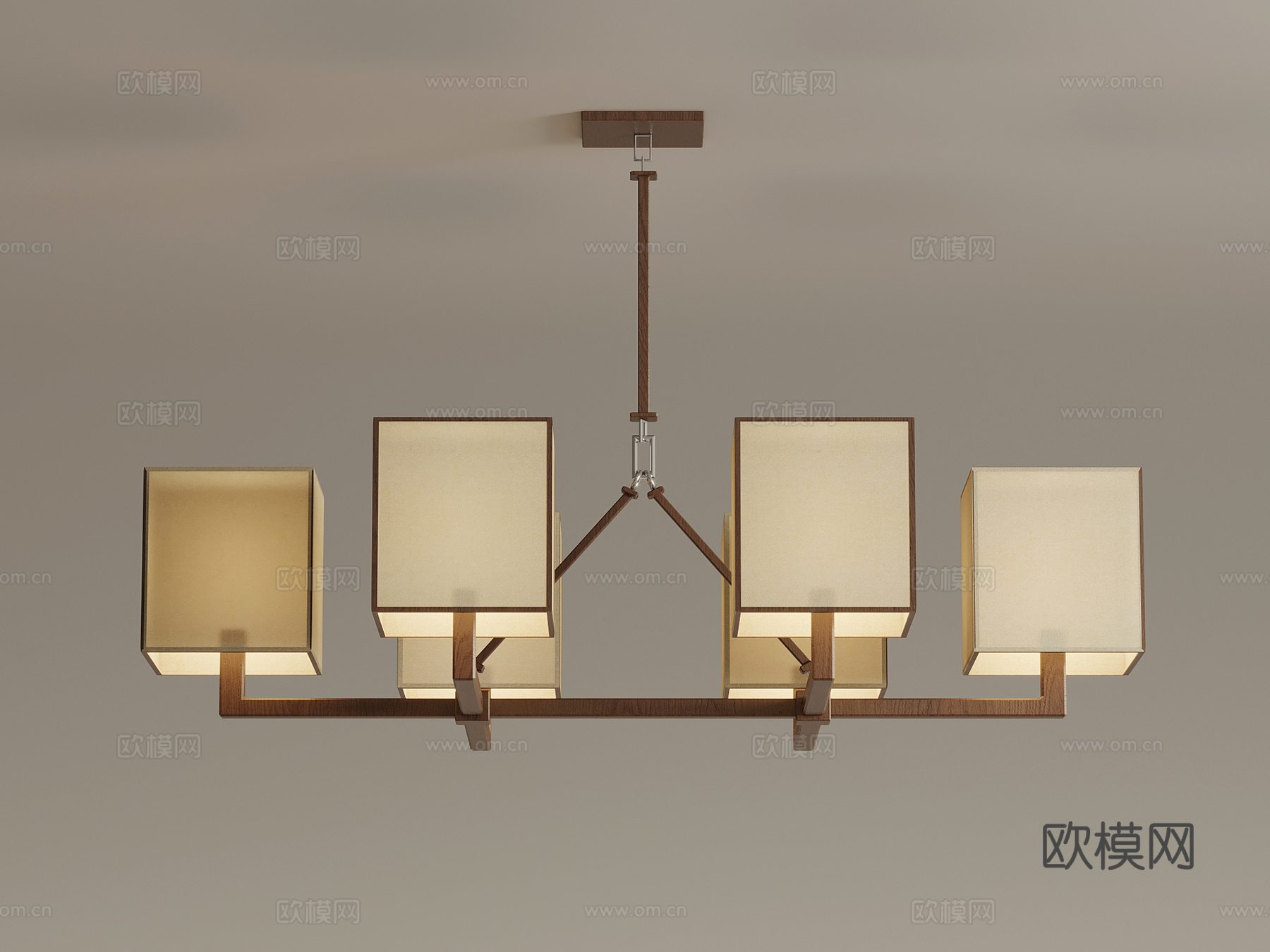 现代中古风吊灯 客厅吊灯su模型su模型