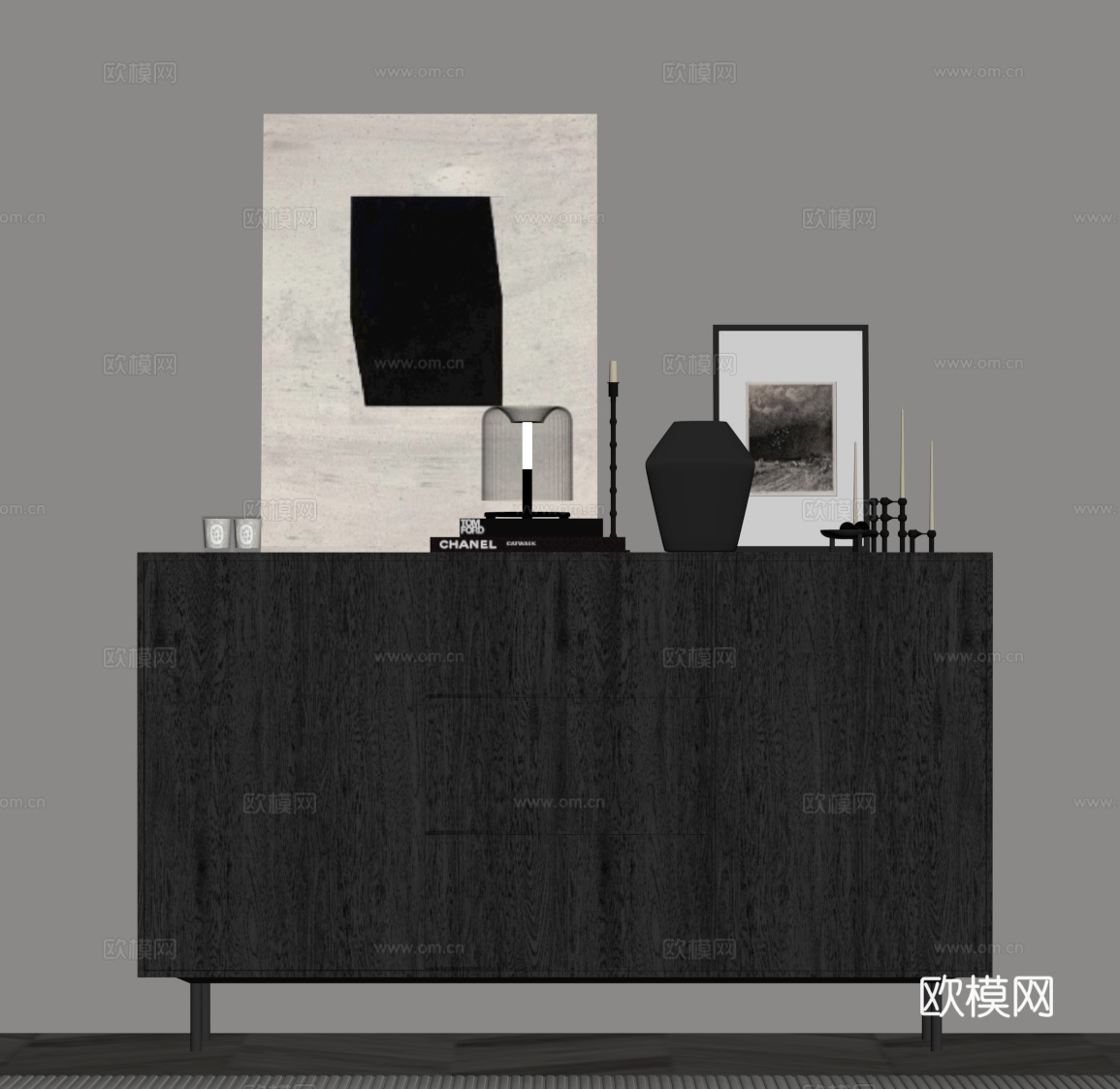 现代意式玄关柜 边柜su模型