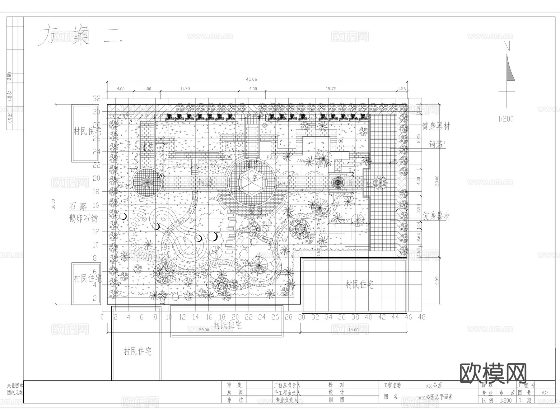 12套中式公园广场景观规划小游园设计CAD图纸cad施工图