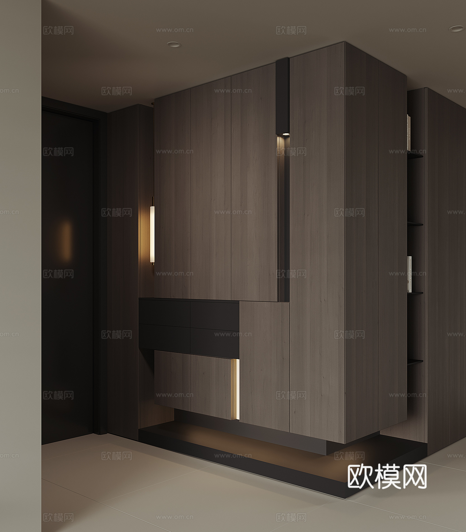 现代入户鞋柜su模型