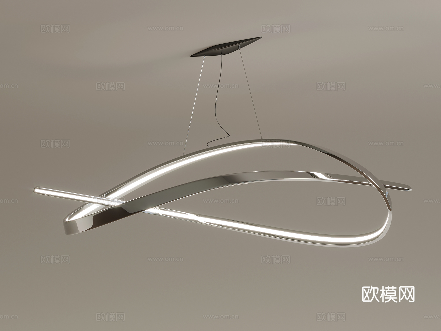 现代意式吊灯 客厅吊灯 不规则吊灯su模型