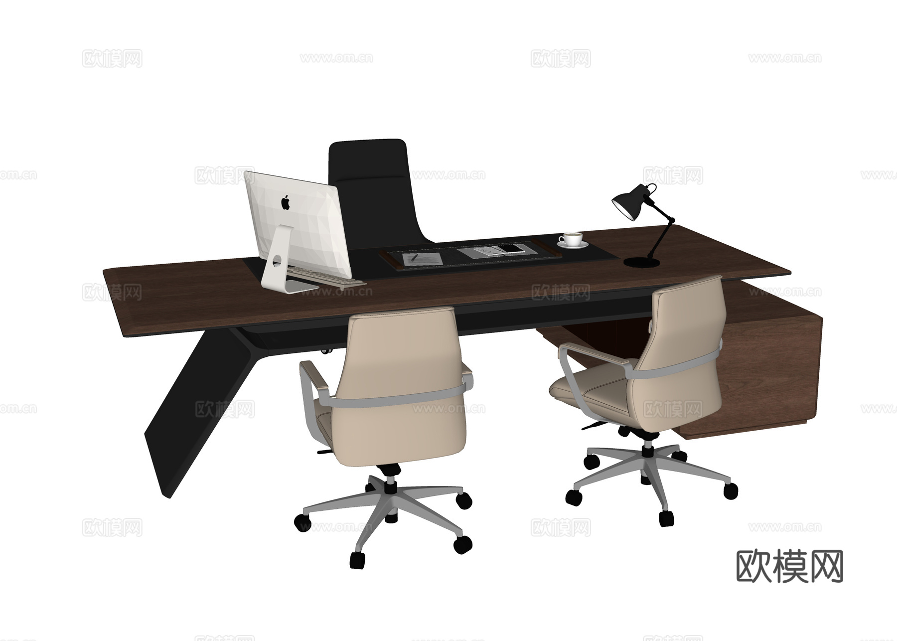 现代办公桌椅 办公椅 班台桌椅su模型