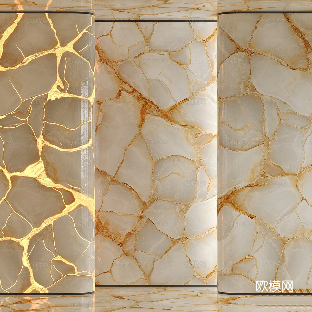 现代轻奢发光玛瑙石纹理3d模型下载（渲染图1）