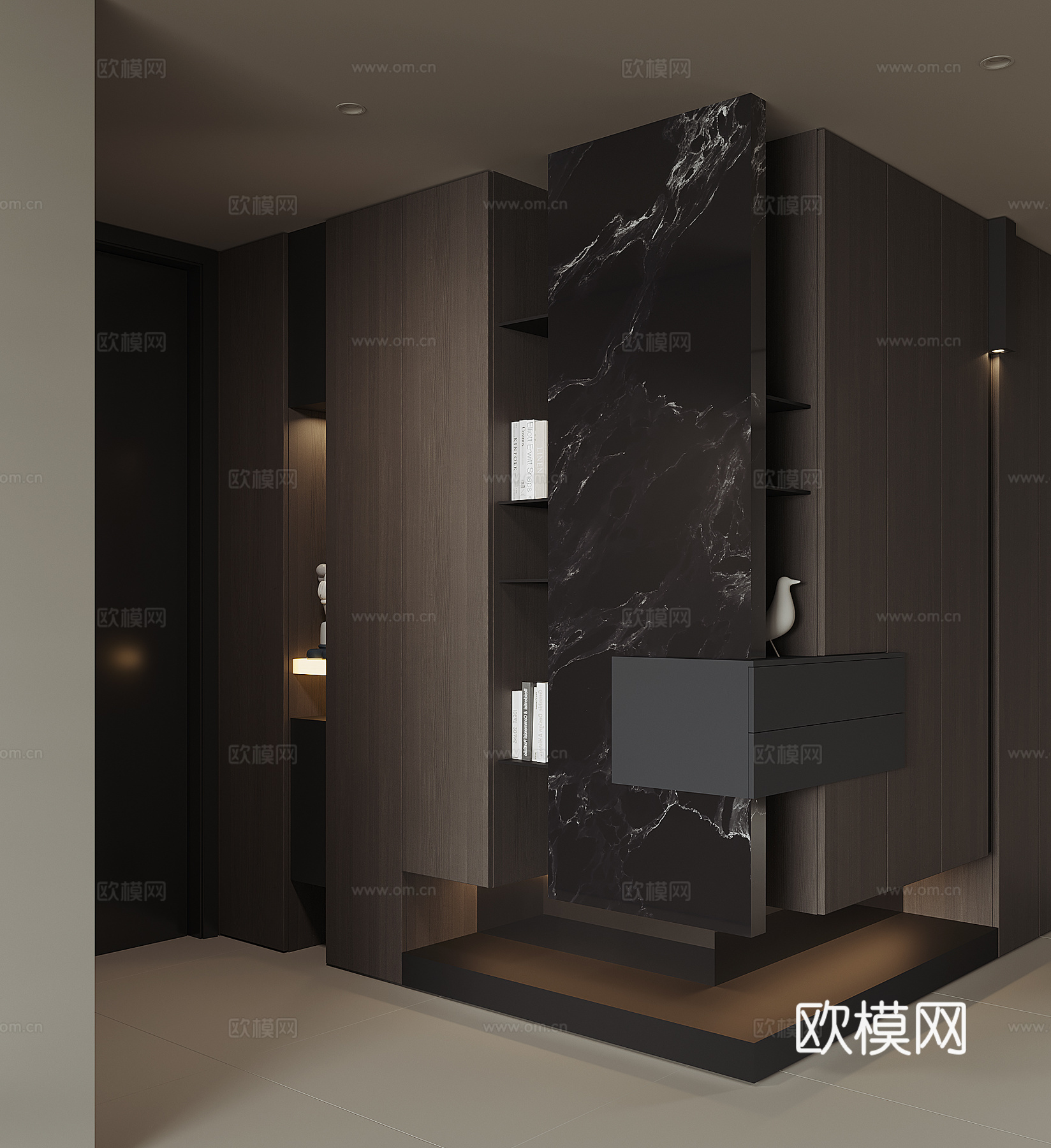 现代入户转角鞋柜su模型