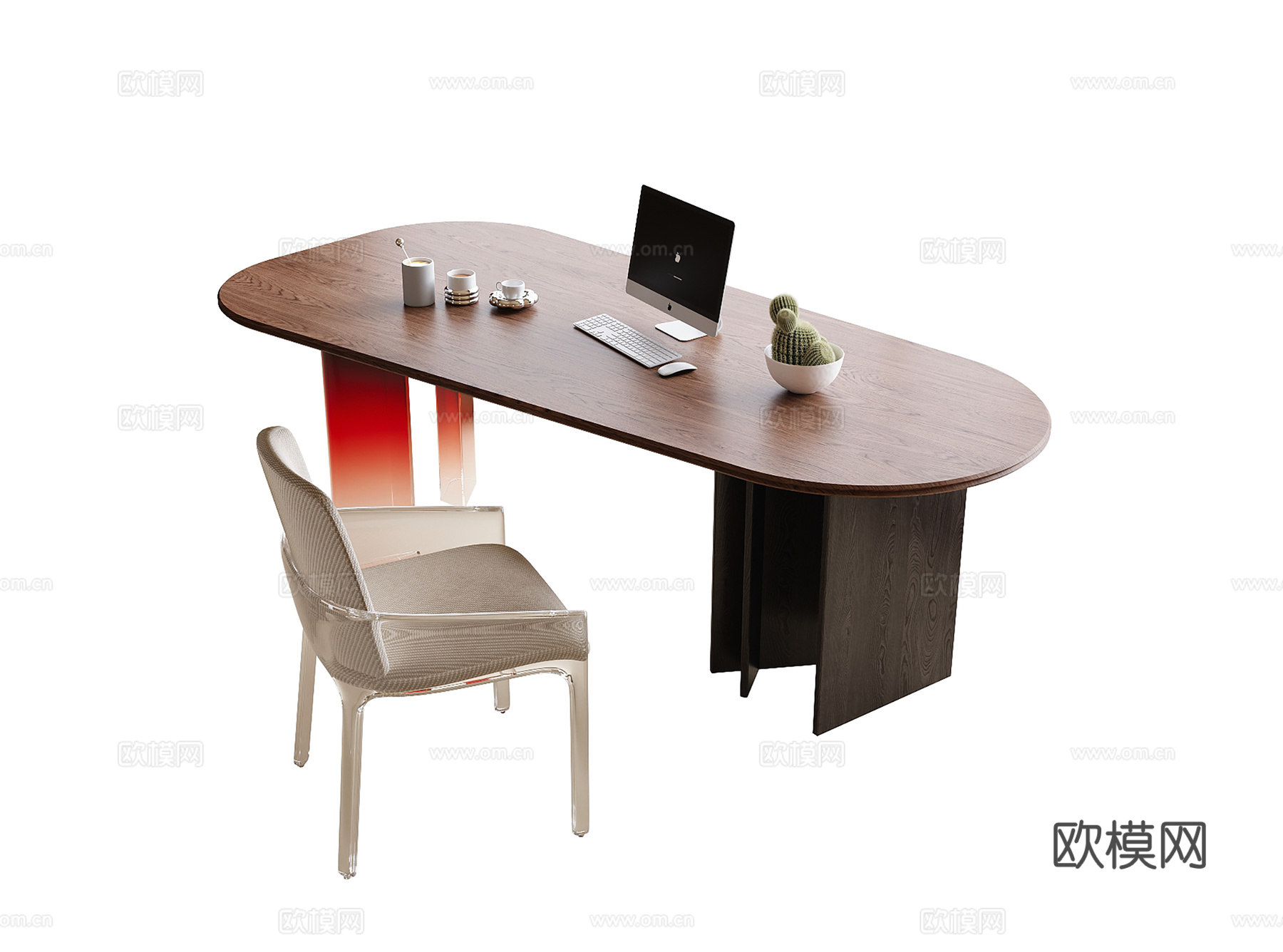 现代书桌椅 书桌 书椅su模型