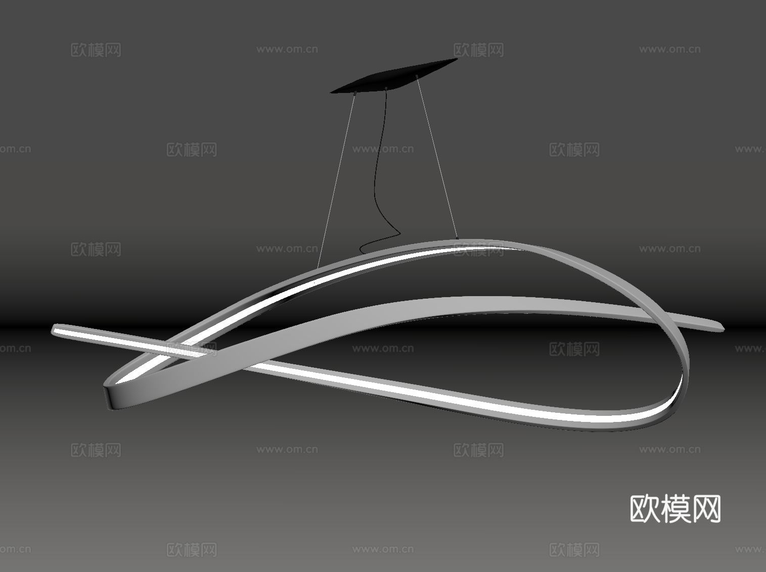 现代意式吊灯 客厅吊灯 不规则吊灯su模型