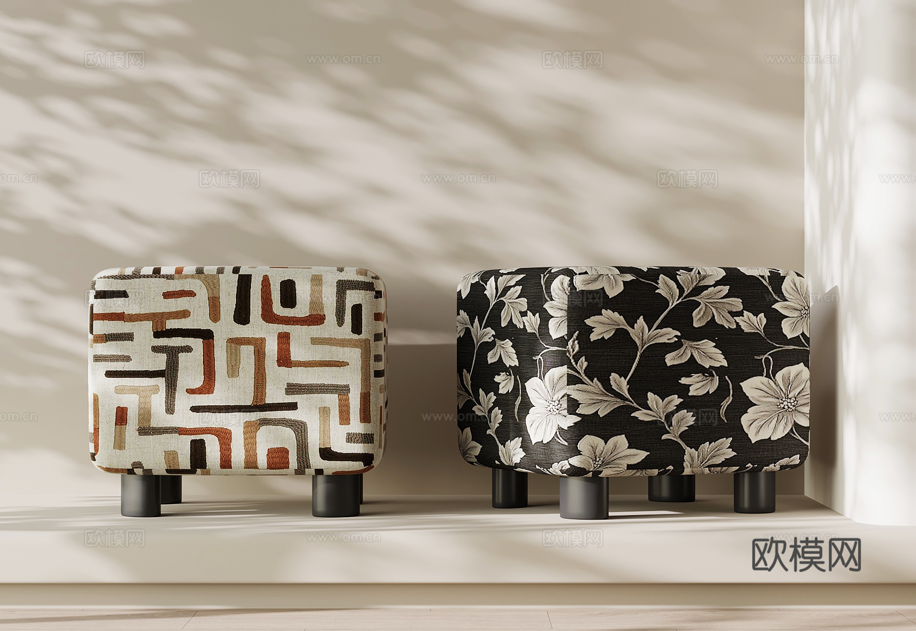 法式复古凳子 化妆凳 梳妆凳su模型