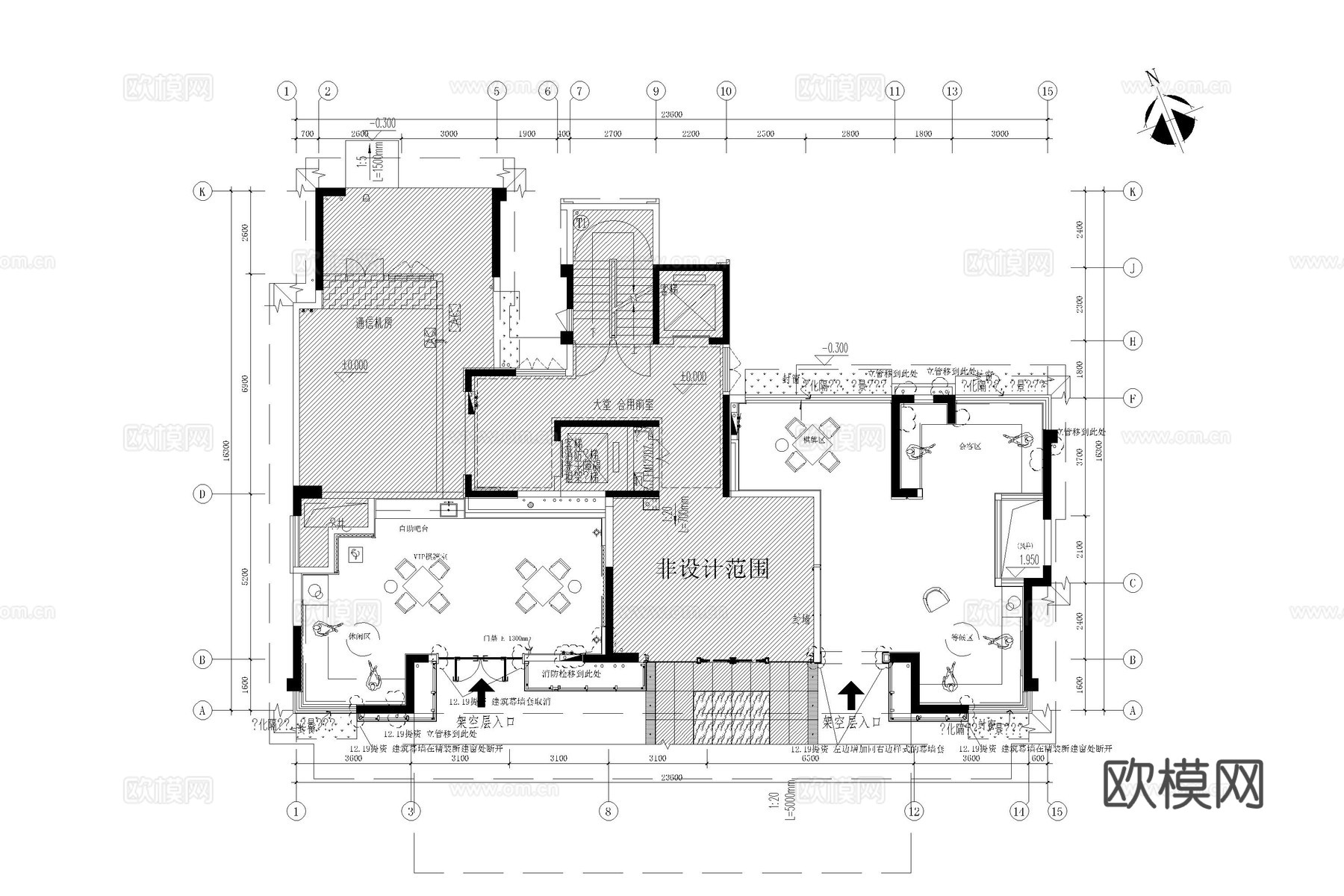 架空层 架空层健身房 架空层茶室 社区架空层 架空层棋牌娱乐cad施工图