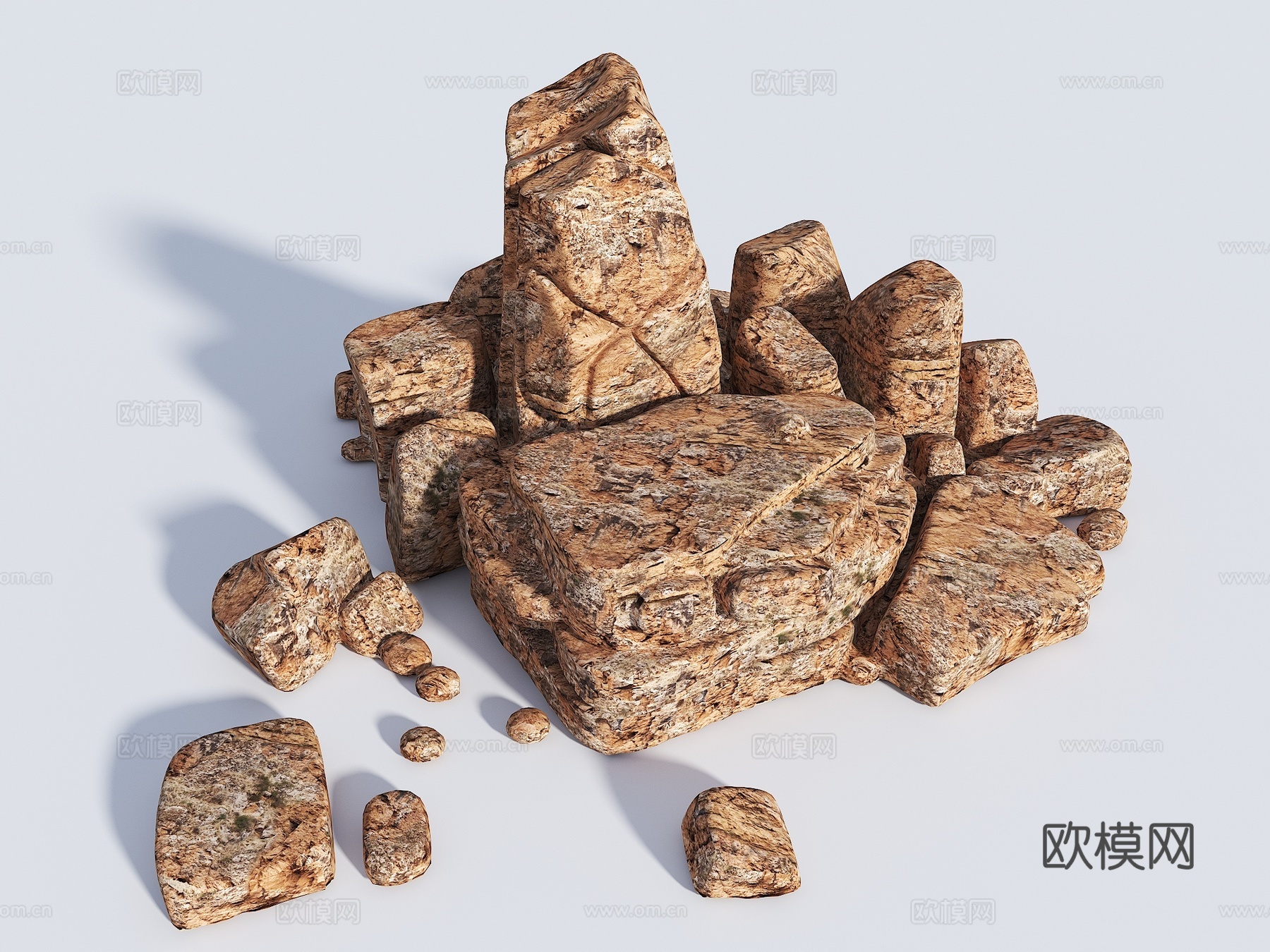 石头堆 石头 岩石 假山石头 岩石 景观石头su模型
