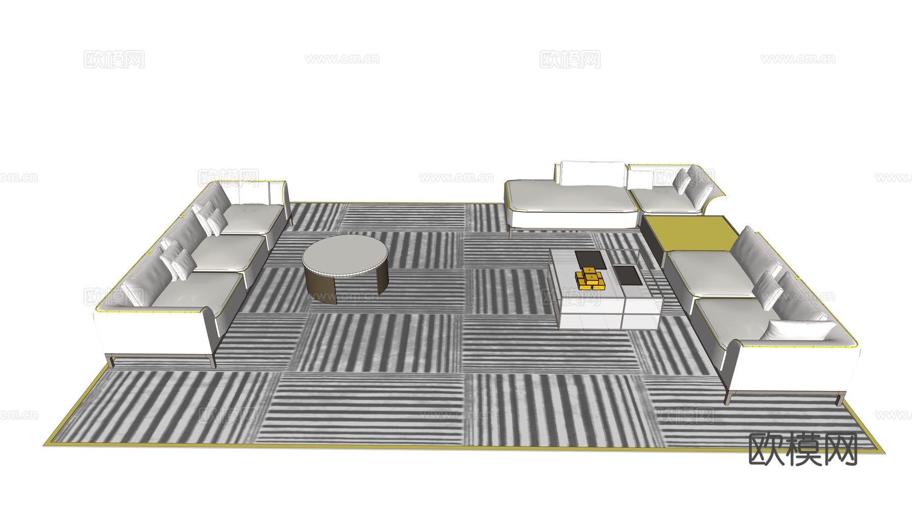 FENDI Five sofasu模型下载