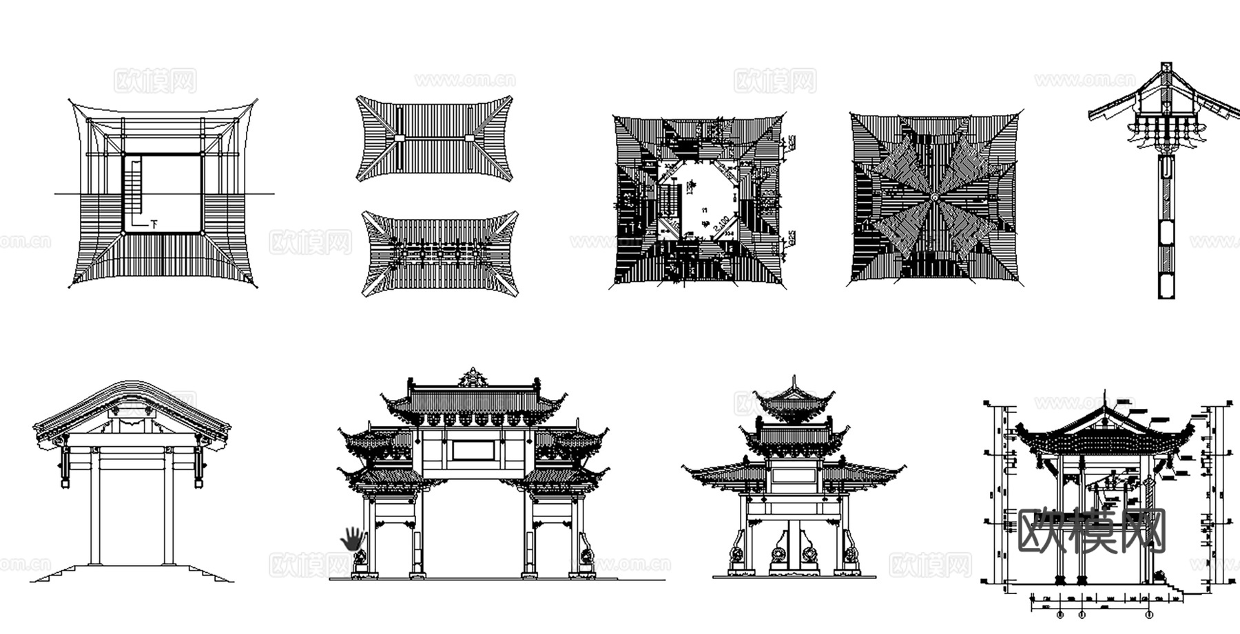 2026最新整理古建筑CAD图块图库cad施工图