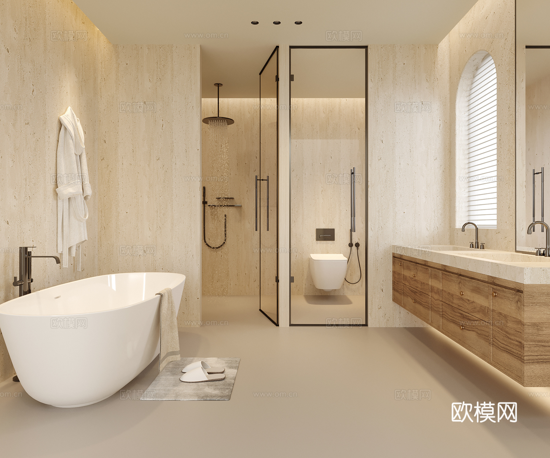 现代民宿卫生间 别墅卫生间su模型