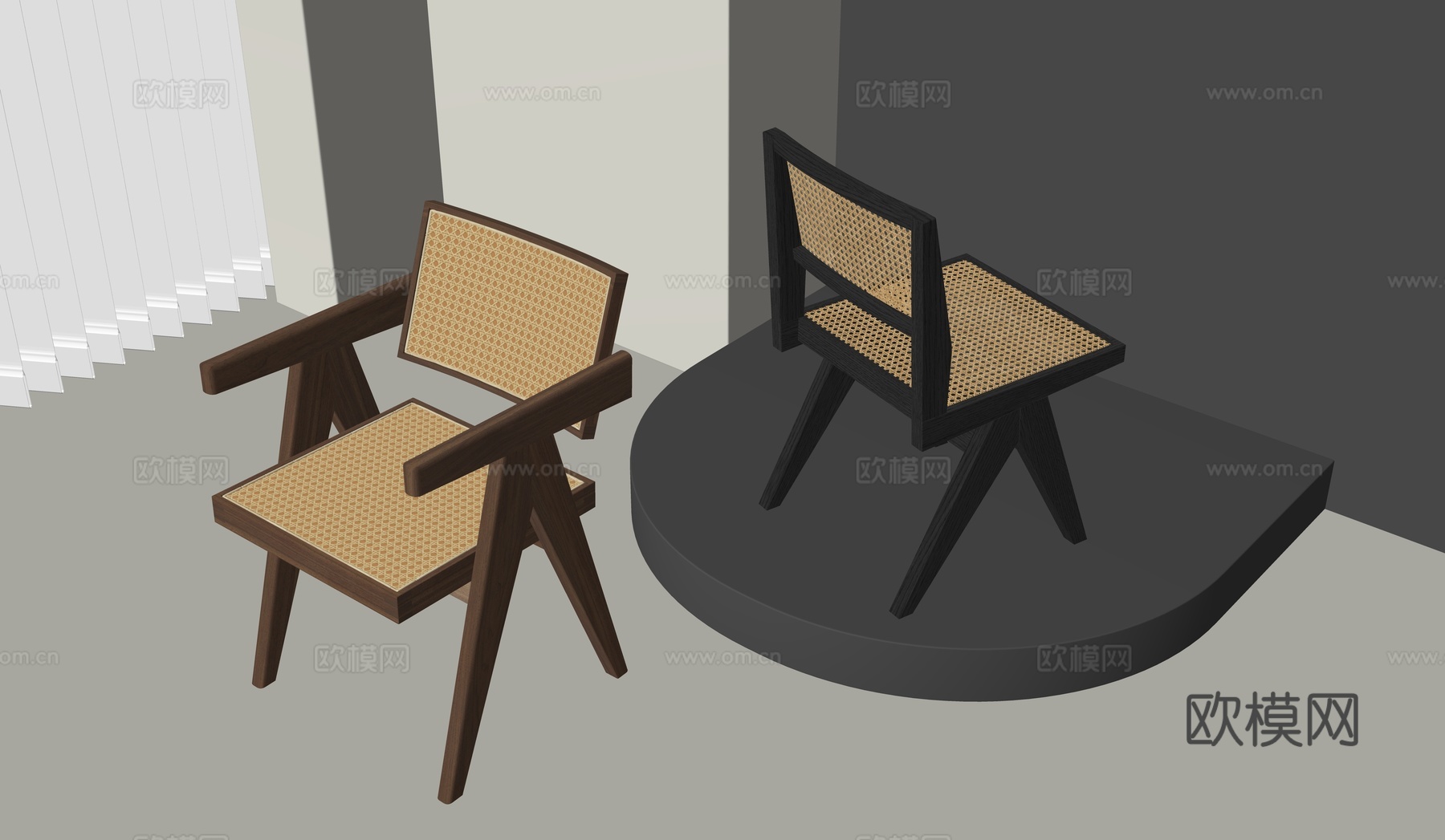 新中式餐椅休闲椅su模型