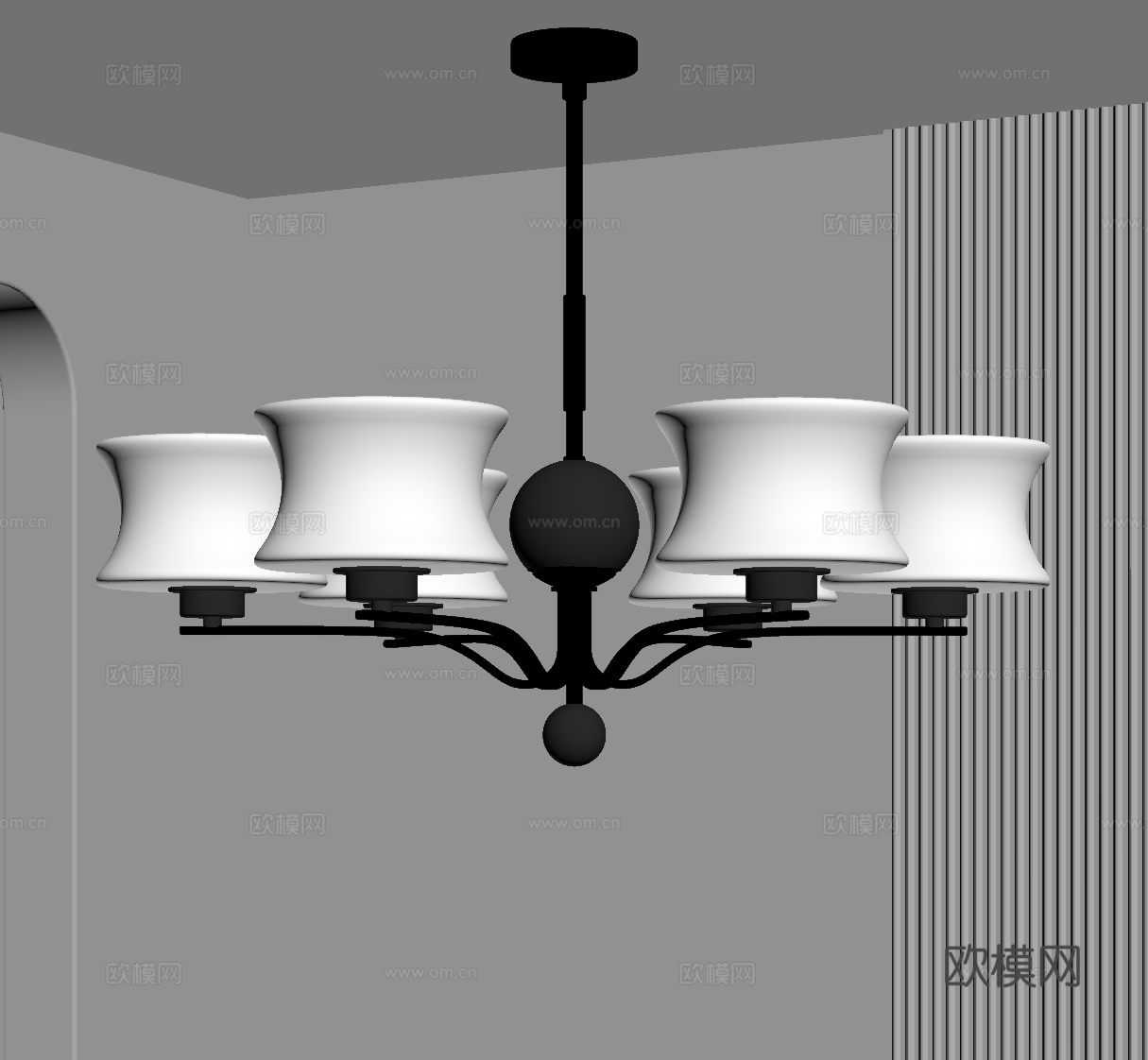 现代吊灯 多头吊灯su模型
