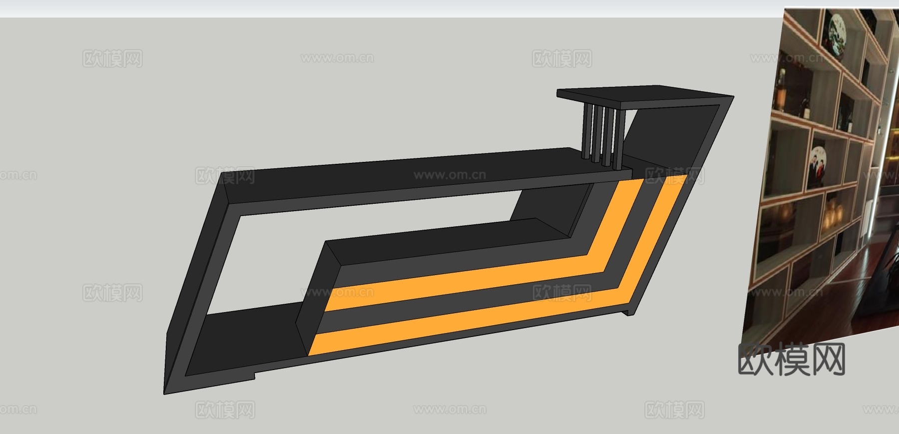 异性总经理办公桌su模型