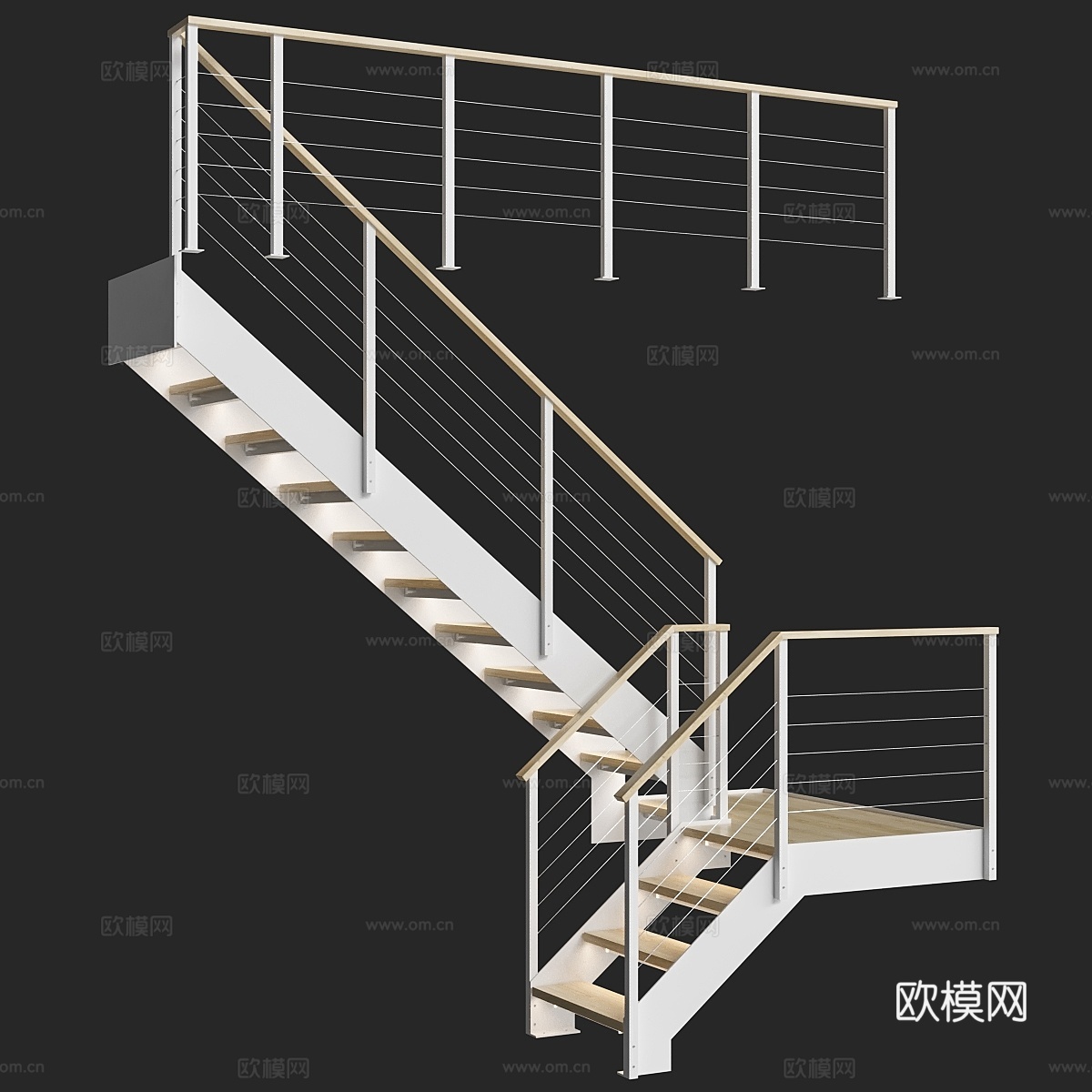 楼梯阁楼 白色3d模型下载