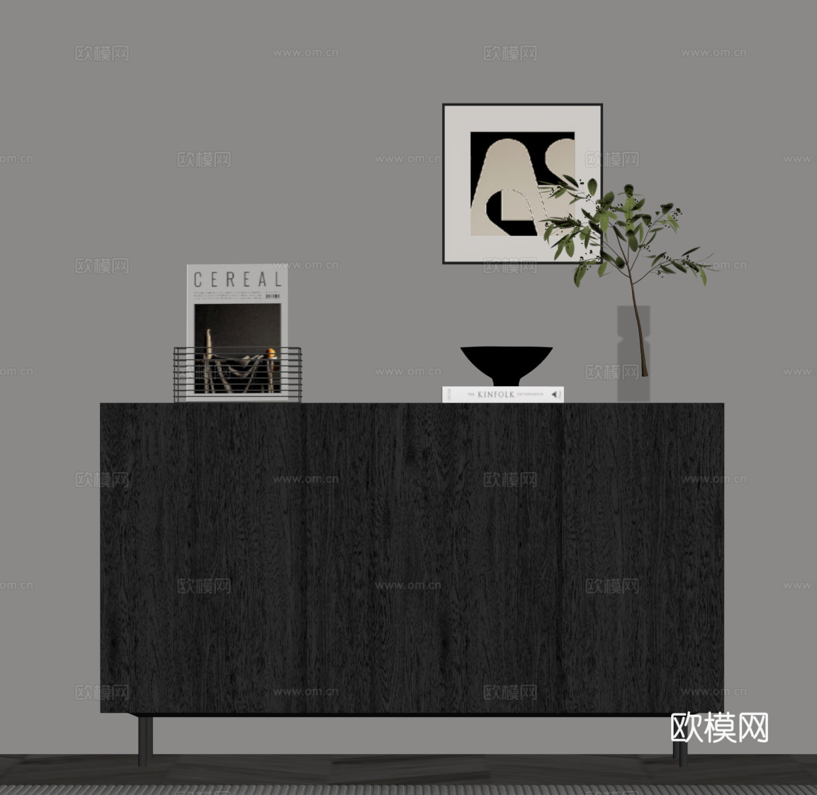 现代意式玄关柜 边柜su模型