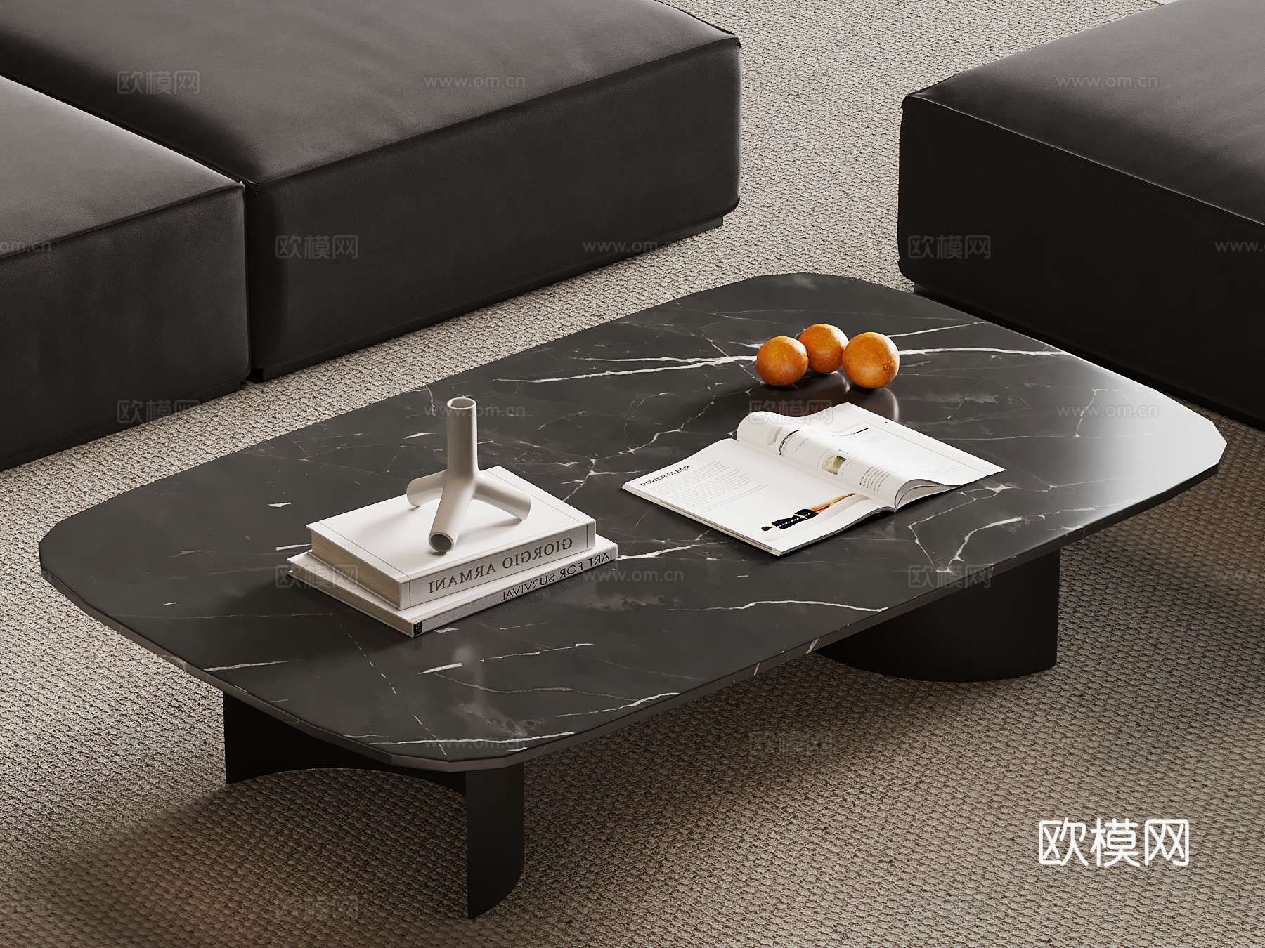 现代意式茶几su模型