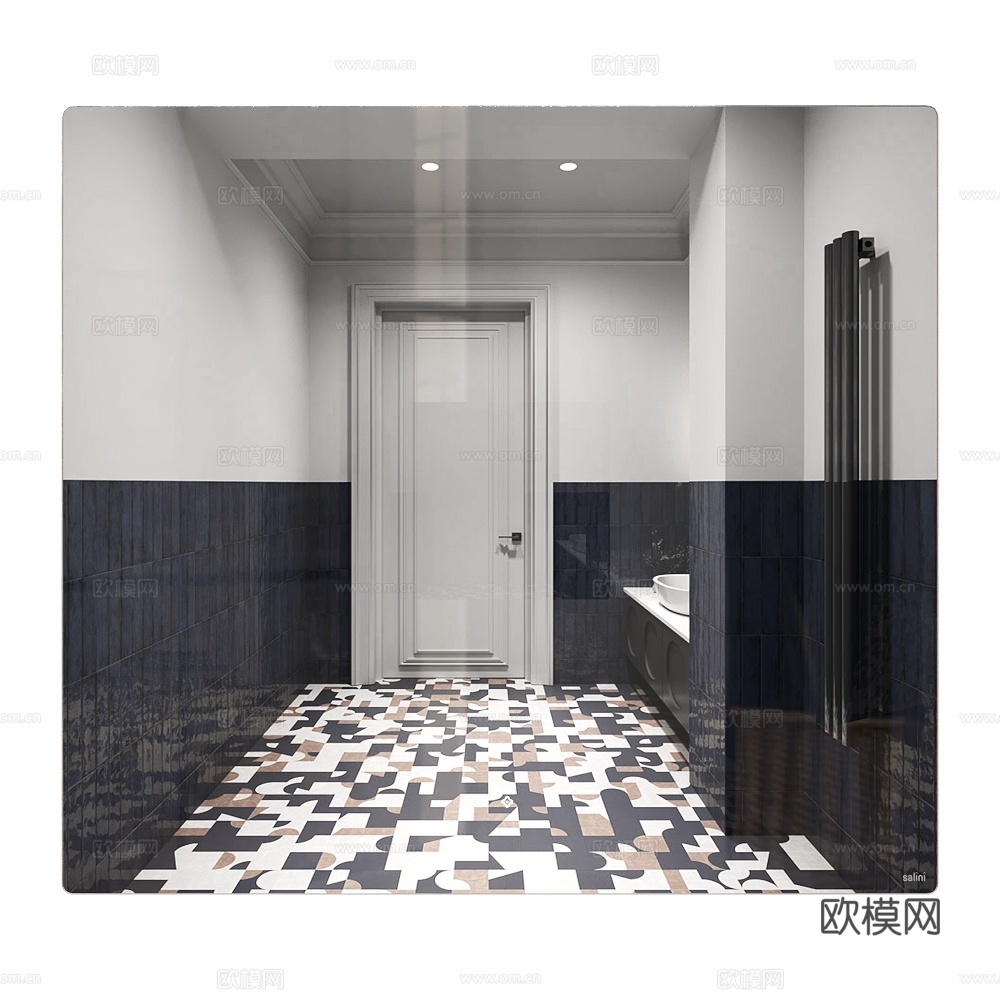 镜子 OMBRA H 100x903d模型下载（渲染图1）