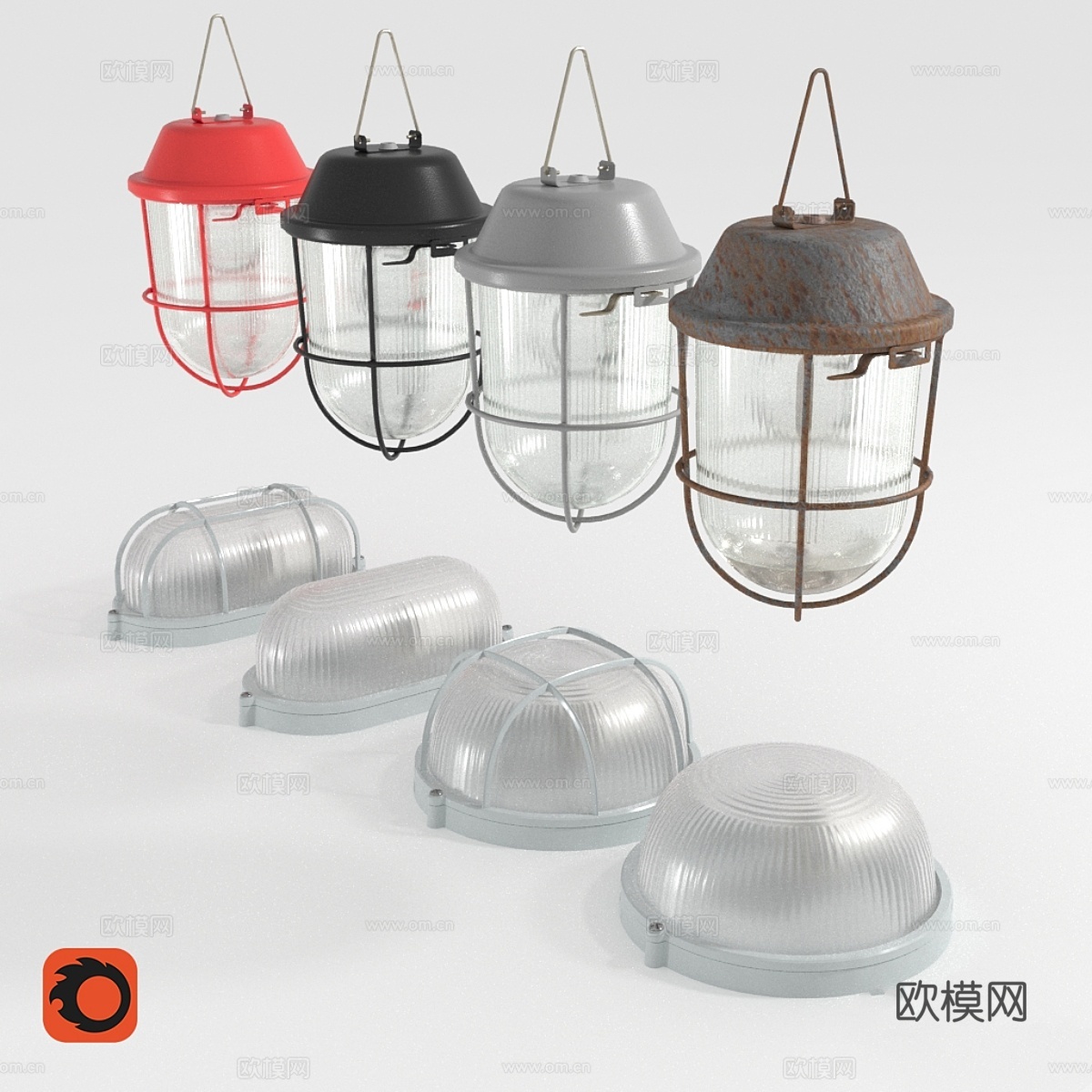 住房与公共服务灯具套装3d模型下载