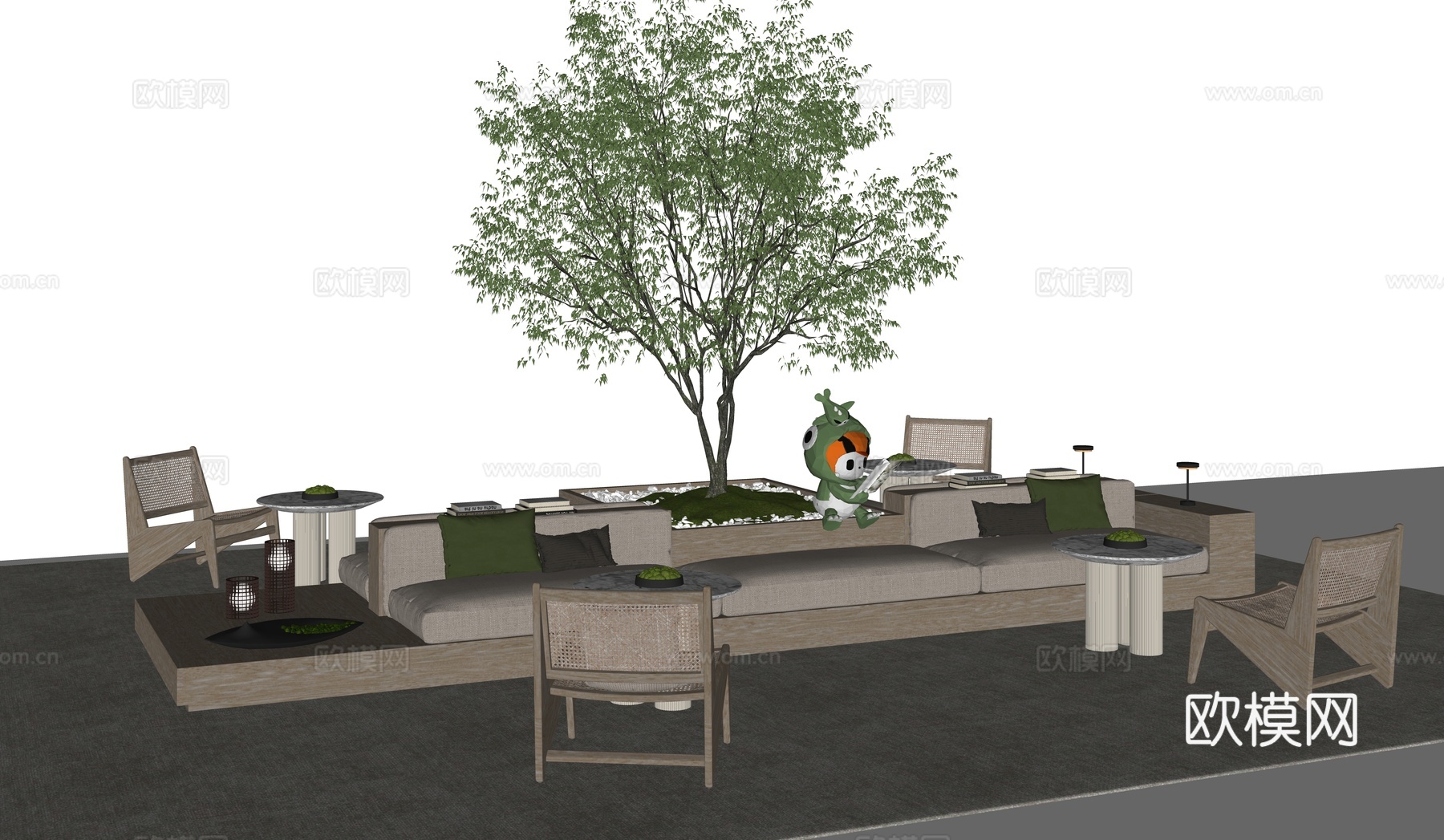 现代景观座椅su模型