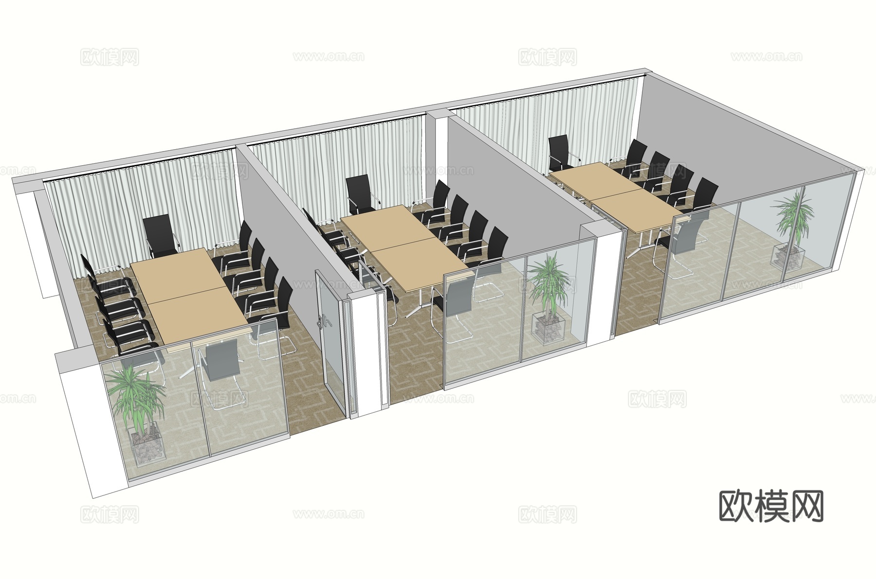 会议桌 会议椅 办公家具su模型